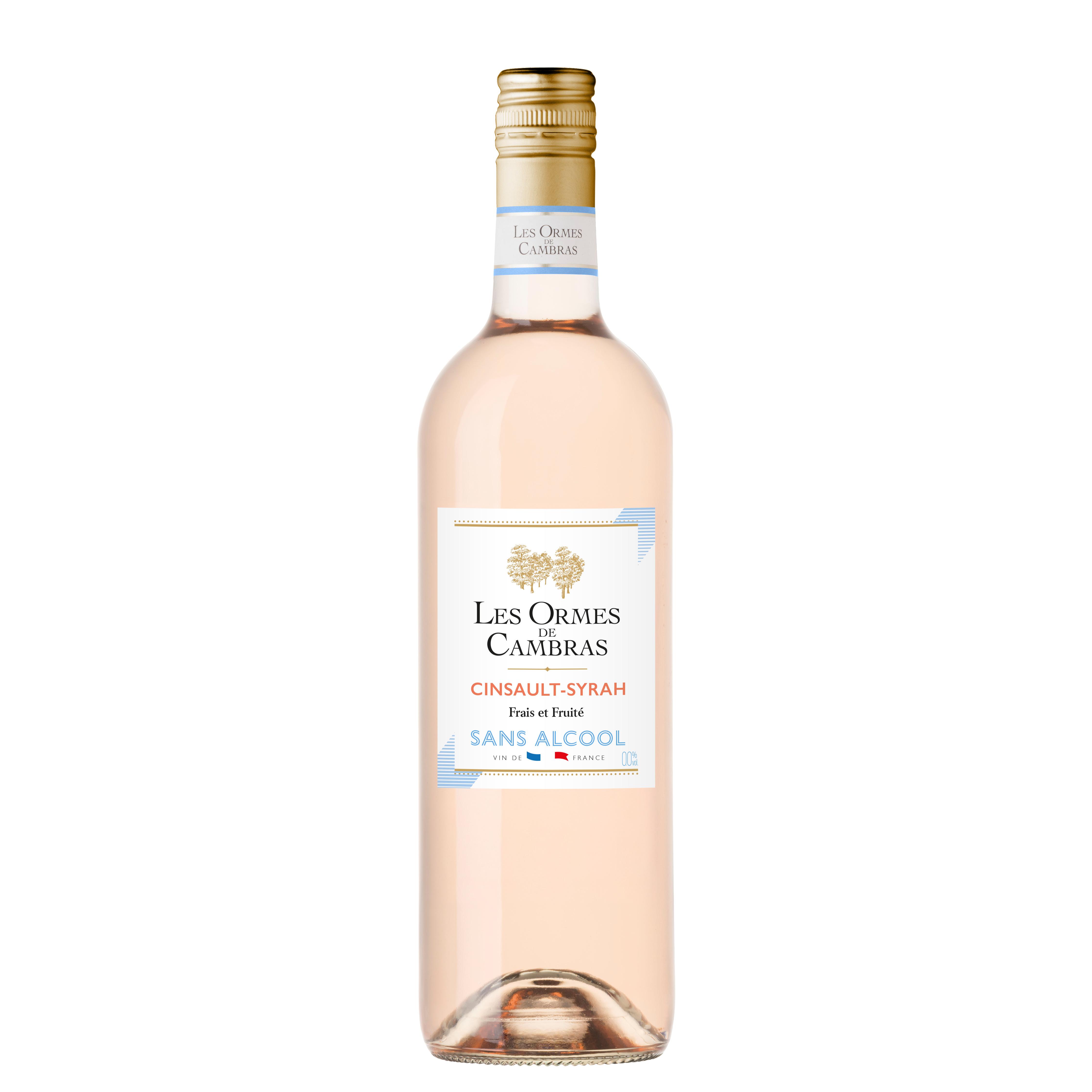 LES ORMES DE CAMBRAS Vin de france cinsault syrah rosé sans alcool 75cl
