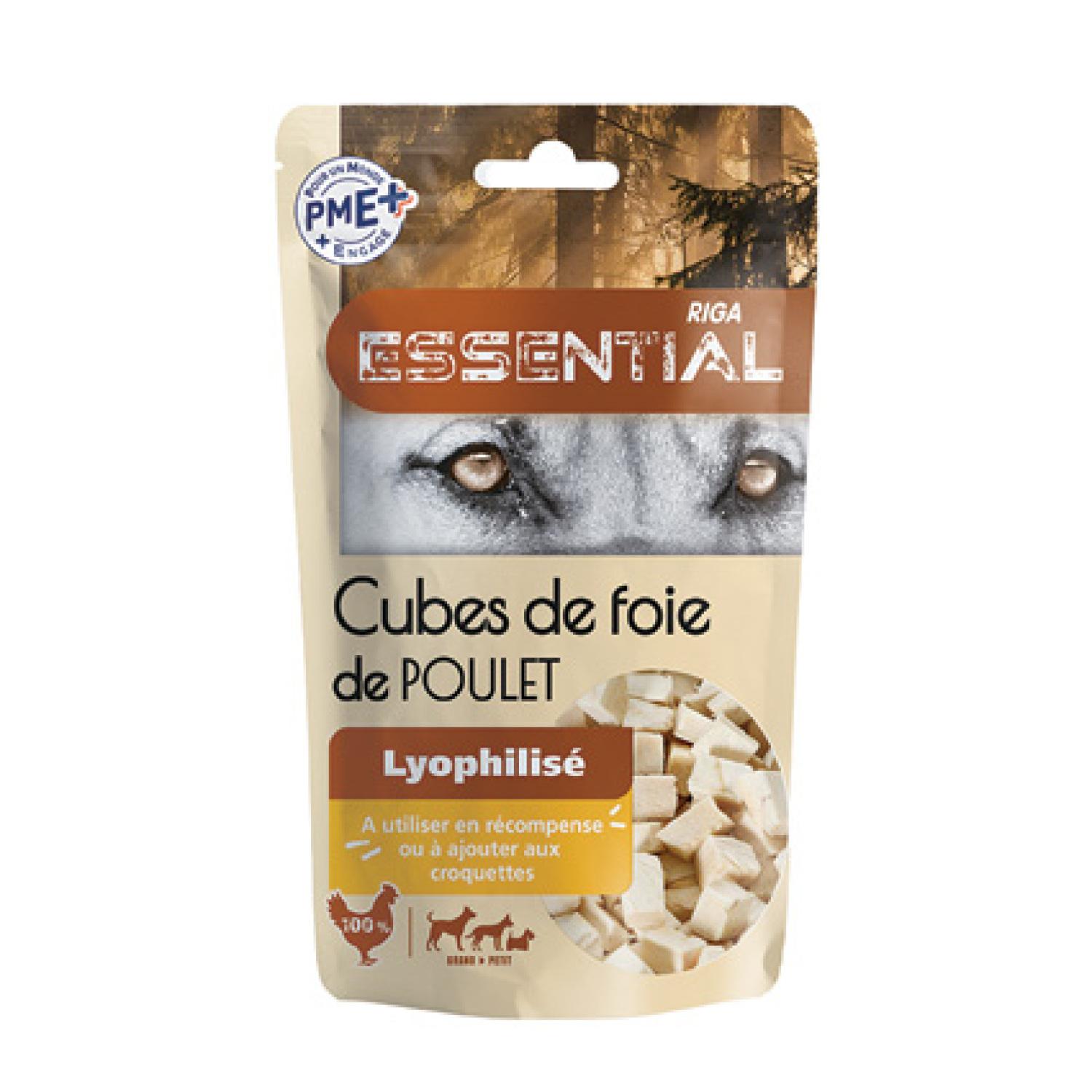 RIGA Essential Friandises Cubes lyophilisés de poulet pour chien 40g