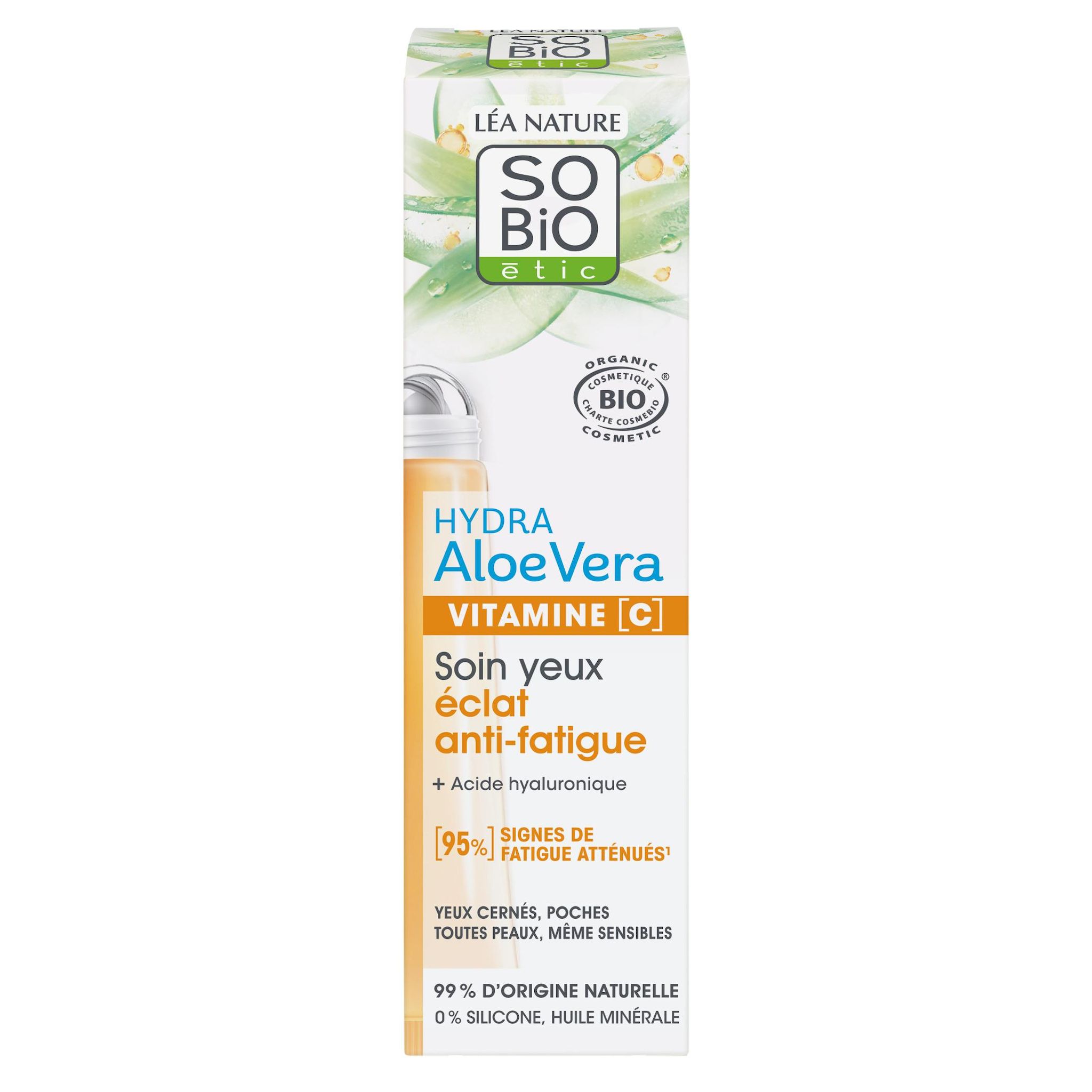 SO BIO ETIC Hydra Aloé Véra Vitamine C Contour des yeux éclat anti-fatigue yeux cernés et poches toutes peaux même sensibles 15ml