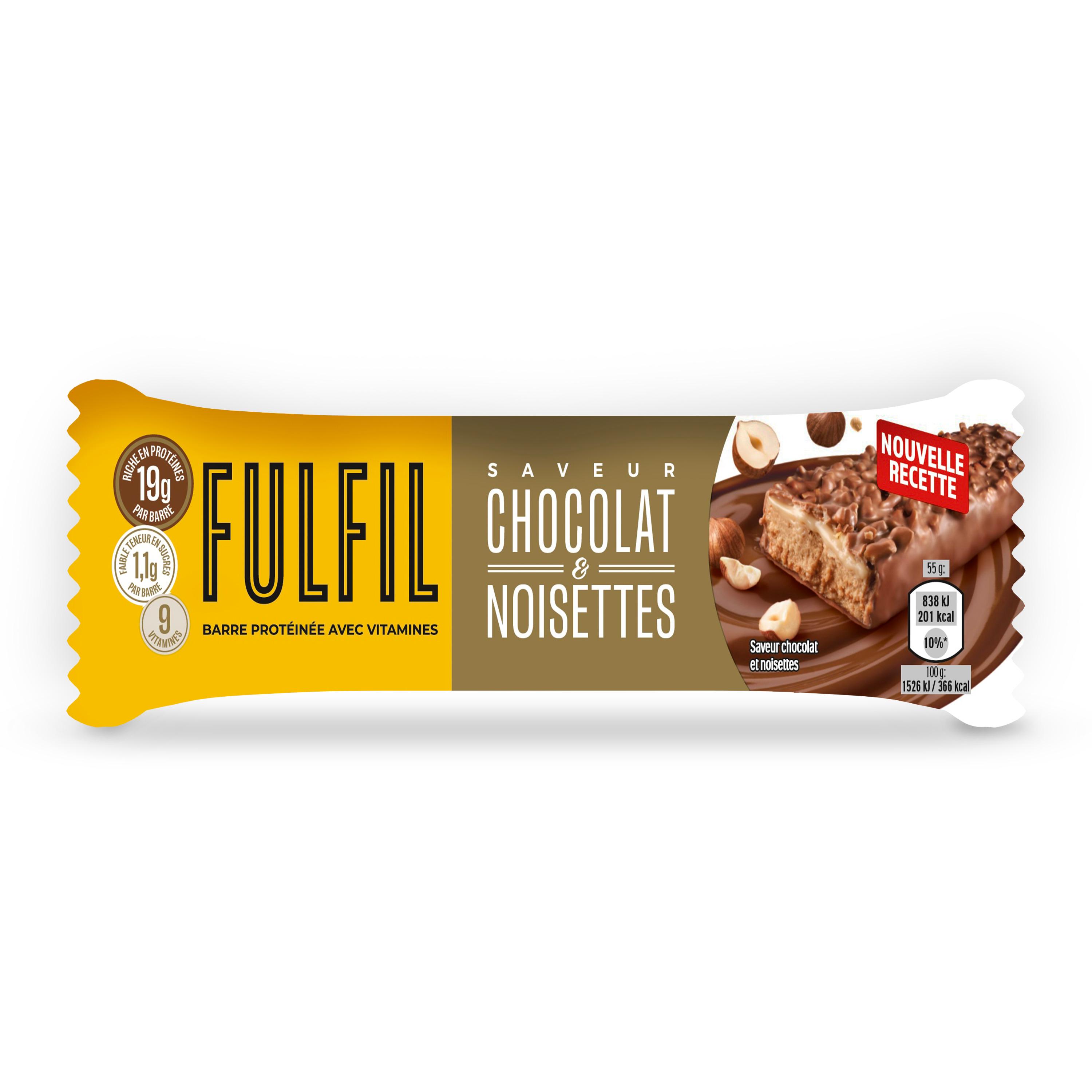 FULFIL Barre protéinée saveur chocolat et noisettes 55g