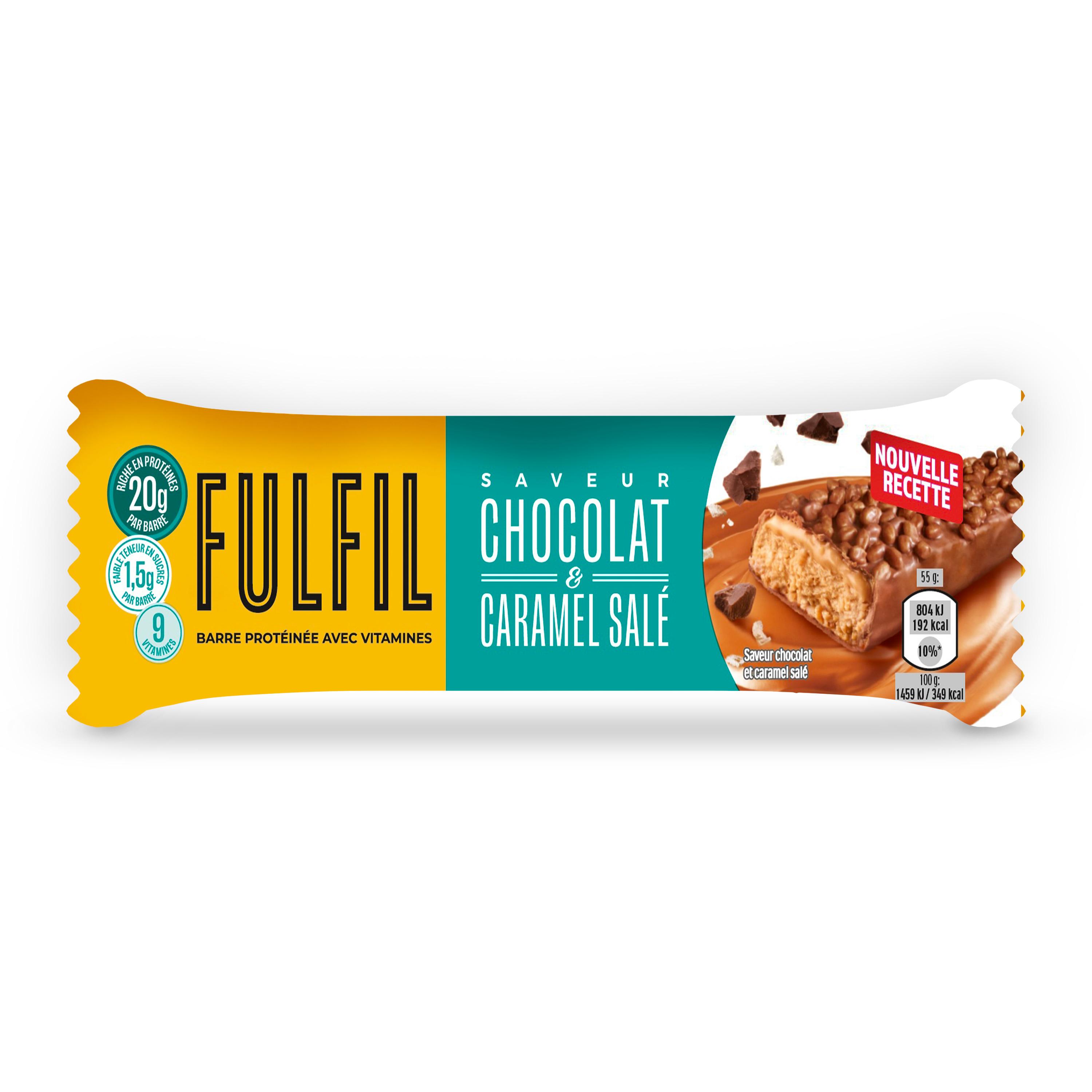 FULFIL Barre protéinée saveur chocolat et caramel salé 55g