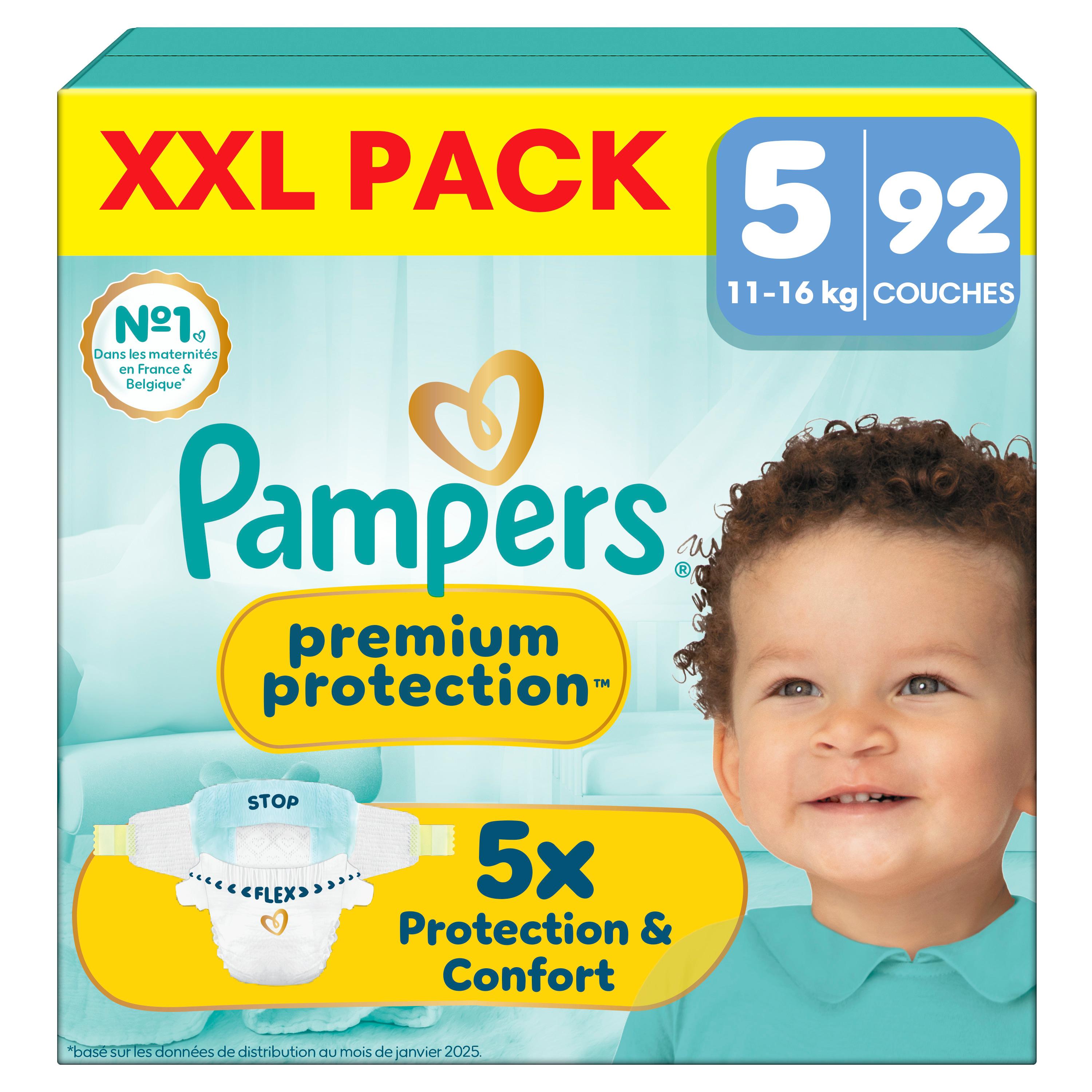 PAMPERS Premium Protection couches taille 5 (11-16kg) 92 couches