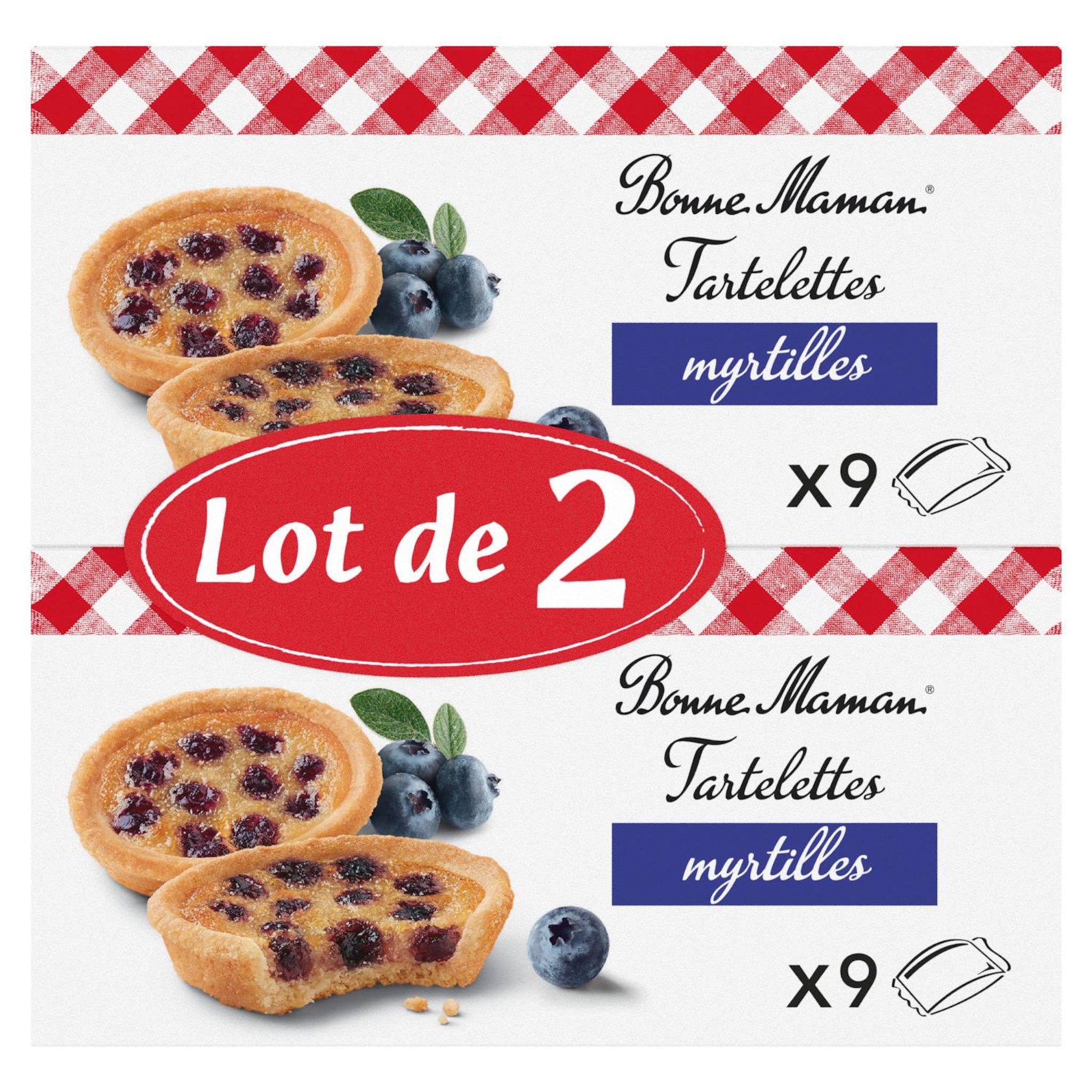 BONNE MAMAN Tartelettes à la myrtille 9 sachets 270g