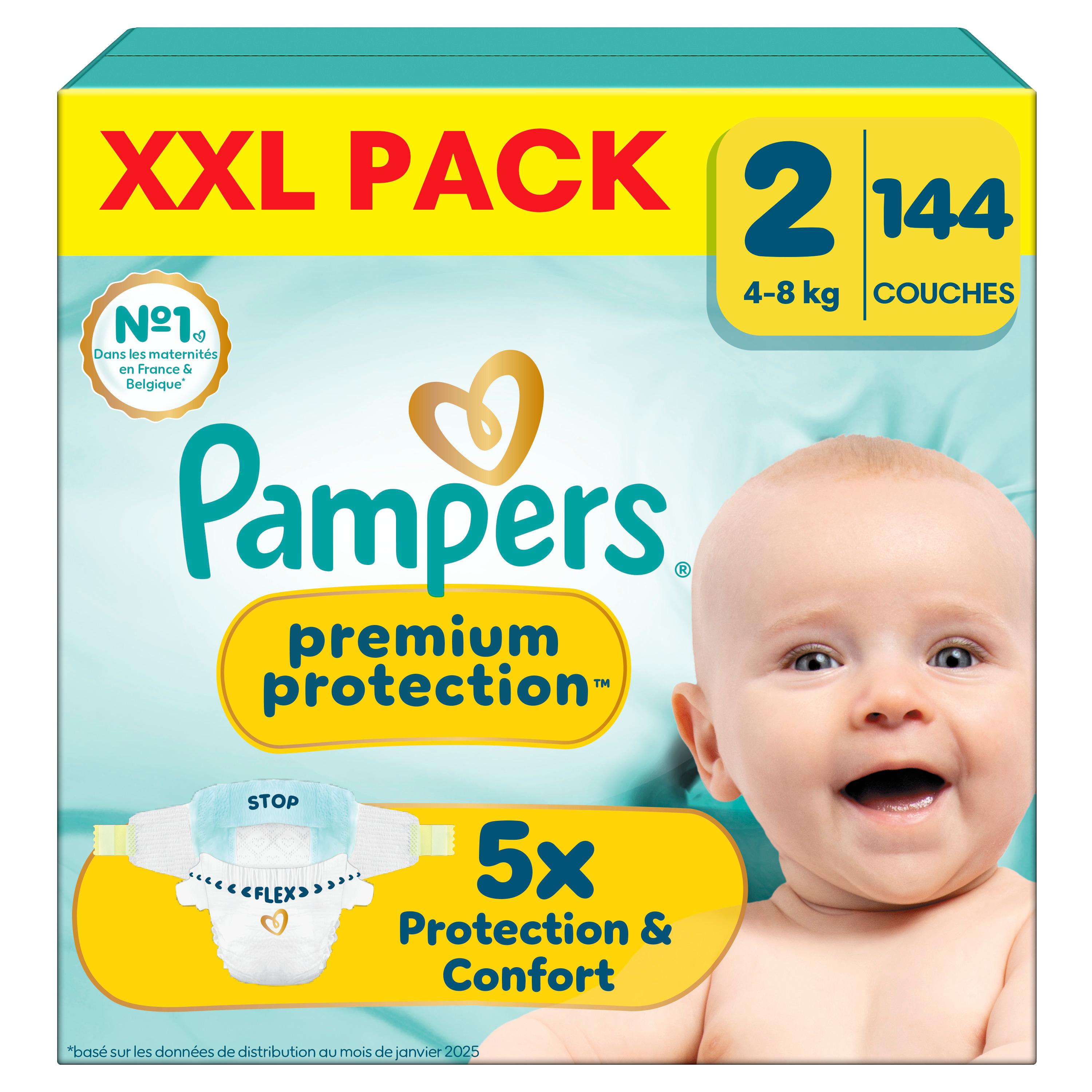 PAMPERS Premium Protection couches taille 2 4-8kg) 144 couches