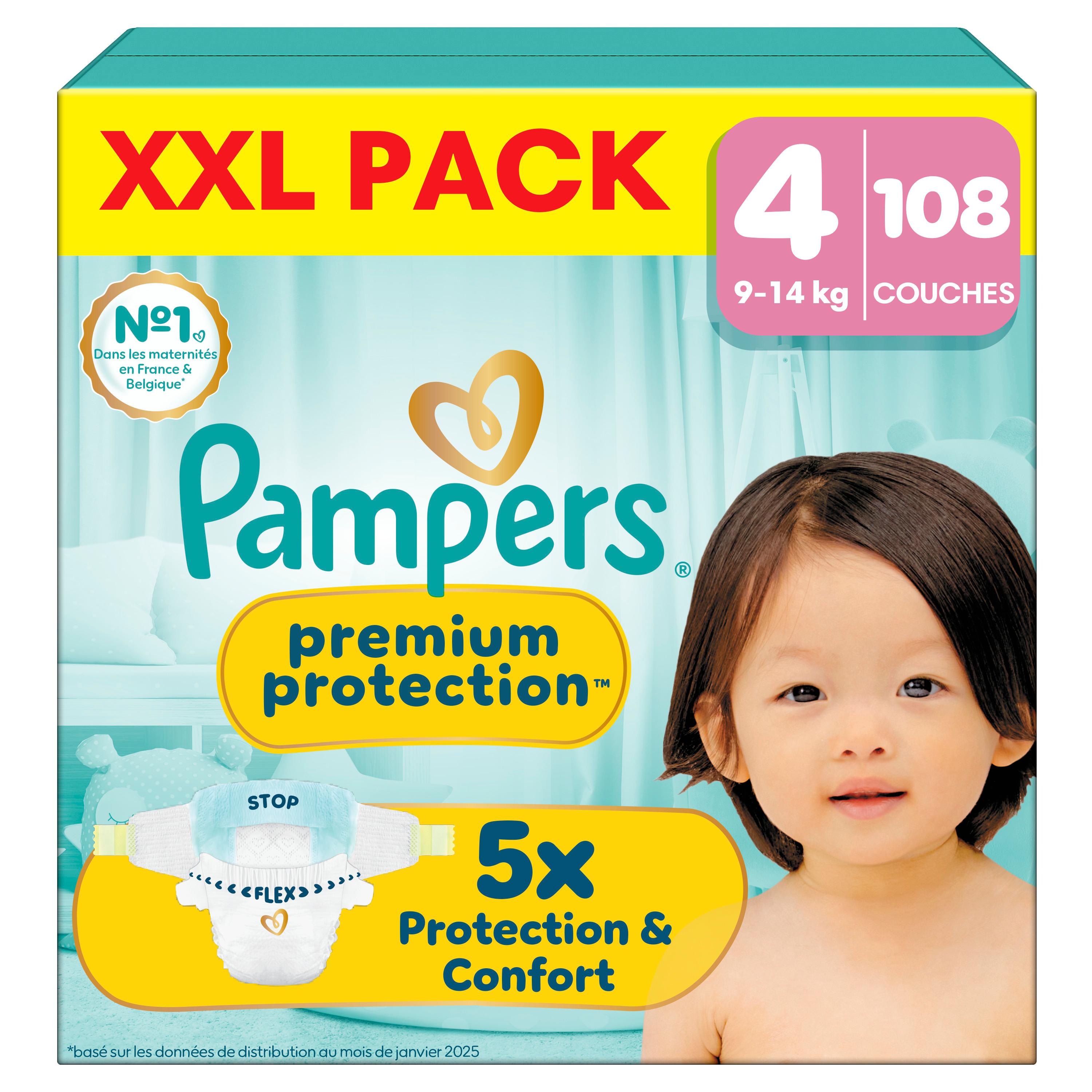 PAMPERS Premium Protection couches taille 4 (9-14kg) 108 couches