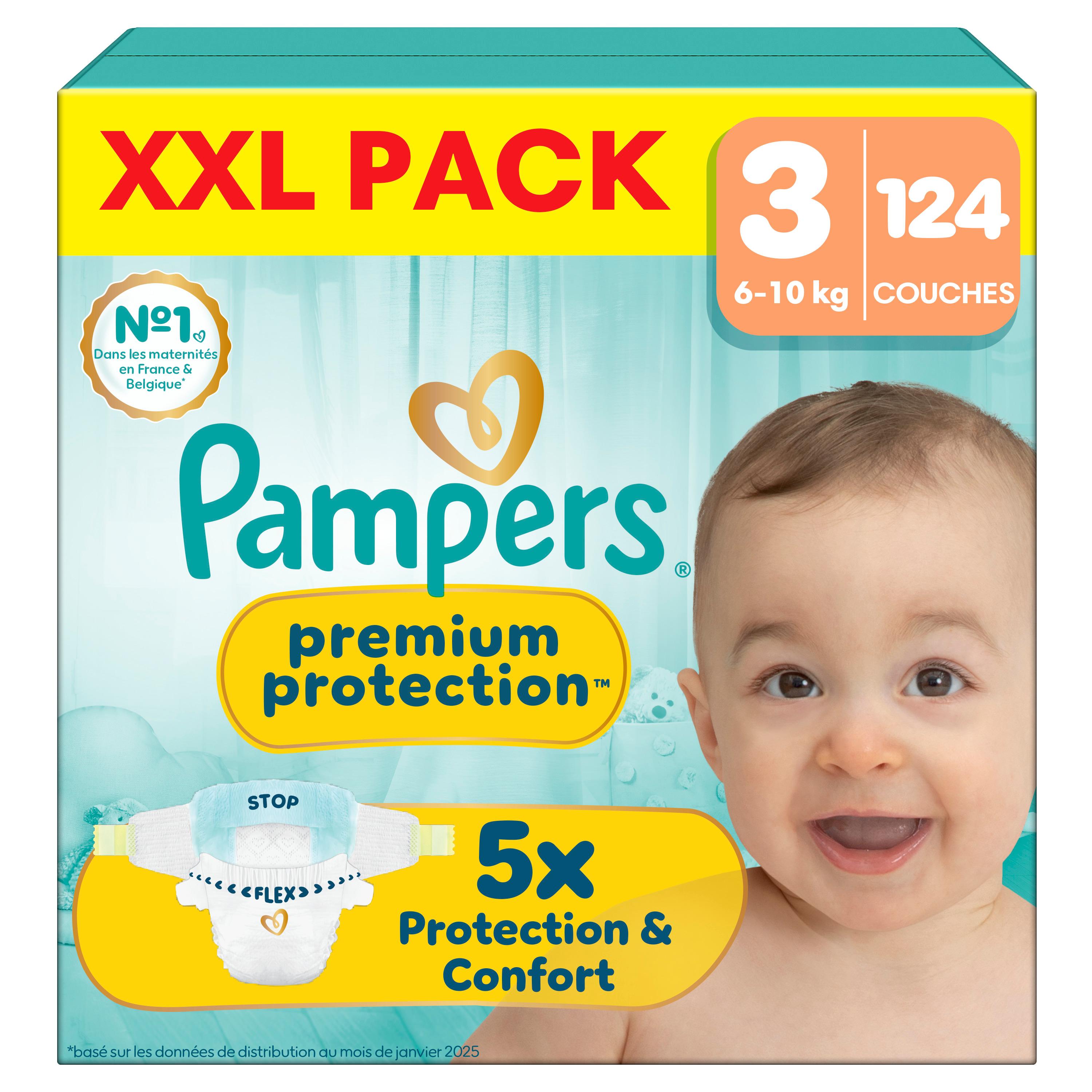 PAMPERS Premium Protection couches taille 3 (6-10kg) 124 couches