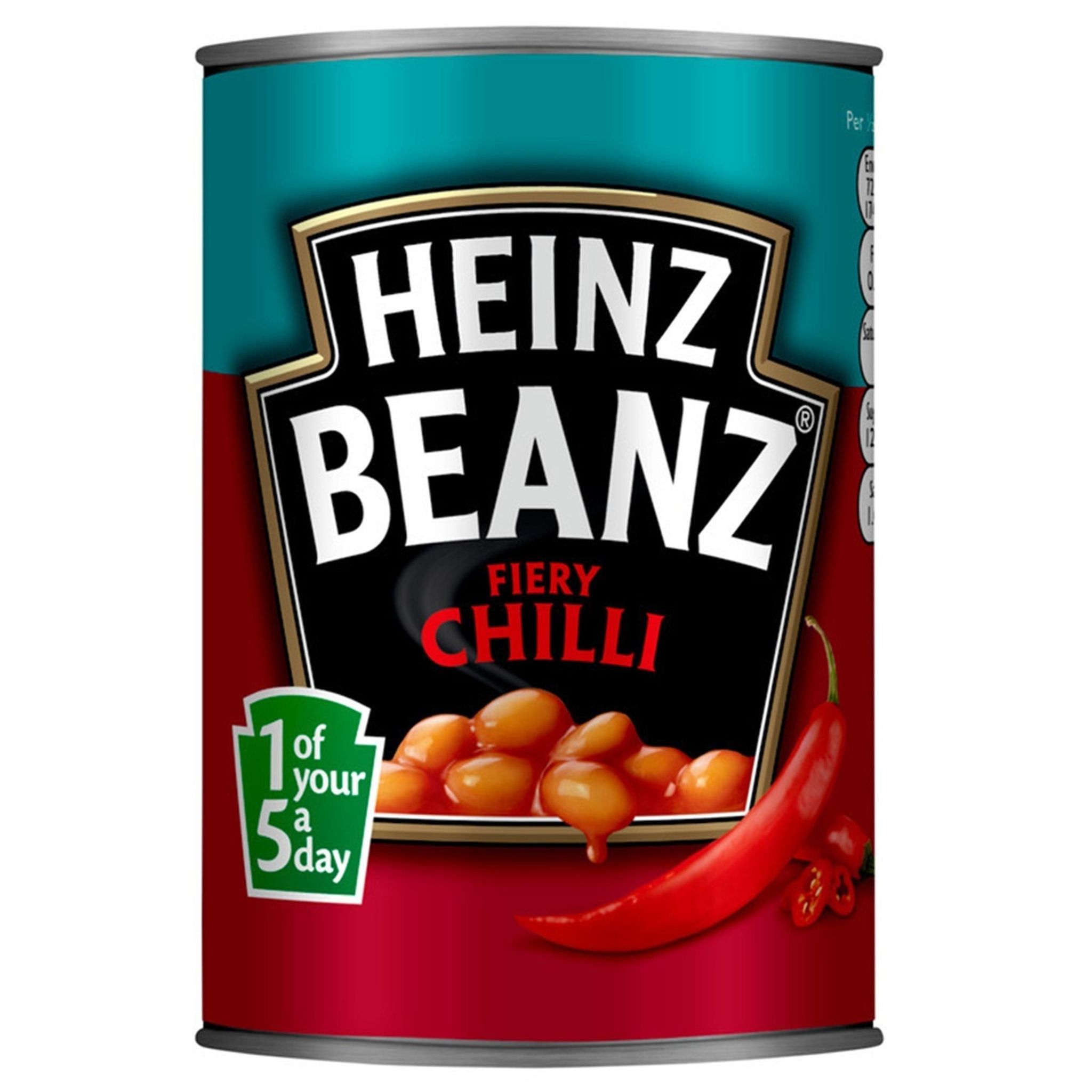 HEINZ Haricots blancs cuisinés à la sauce tomate et à la sauce pimentée 390g