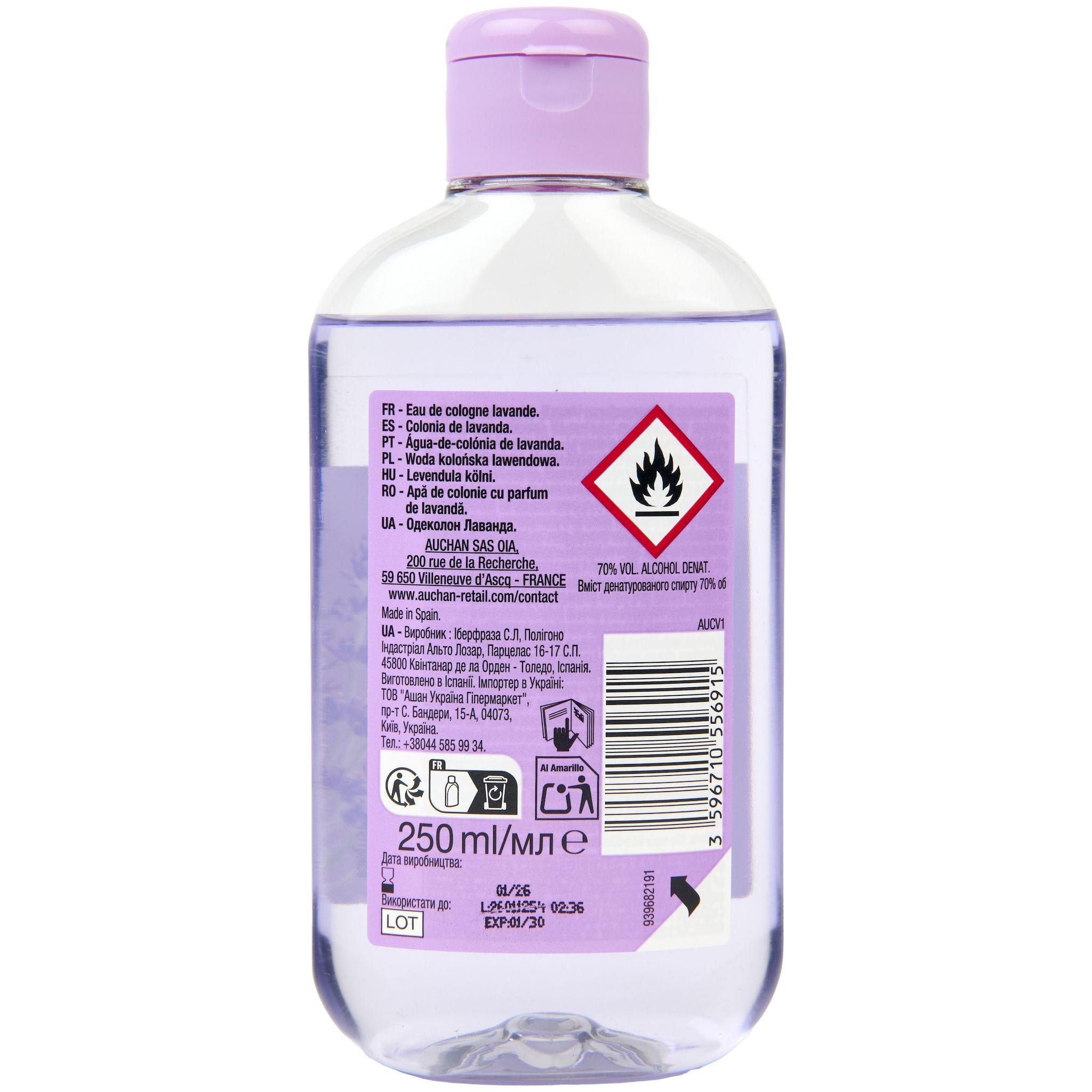 Voir la diapositive 2 : COSMIA Eau de Cologne lavande 250ml