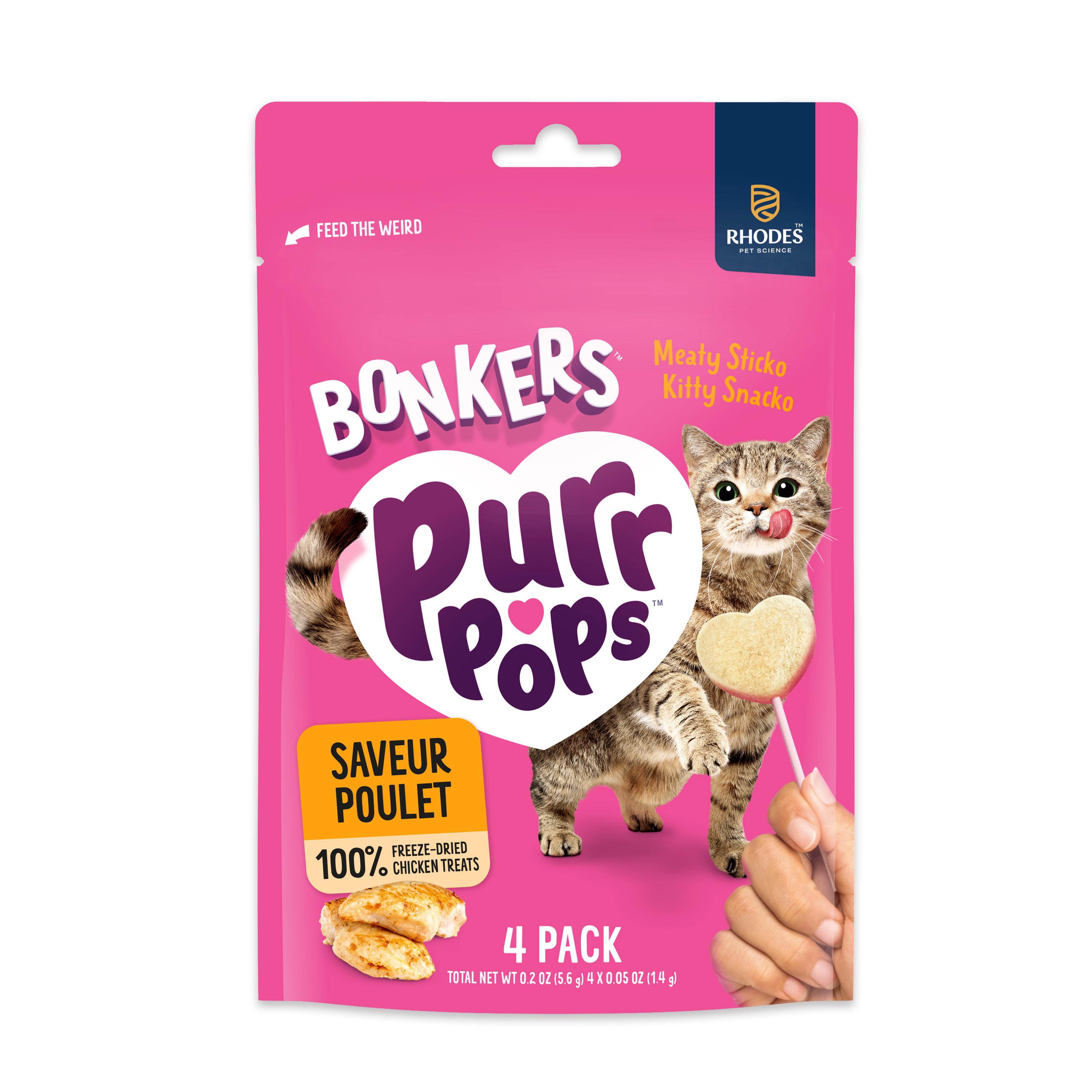 BONKERS Friandises sucette au poulet pour chat 4 pièces 5.6g