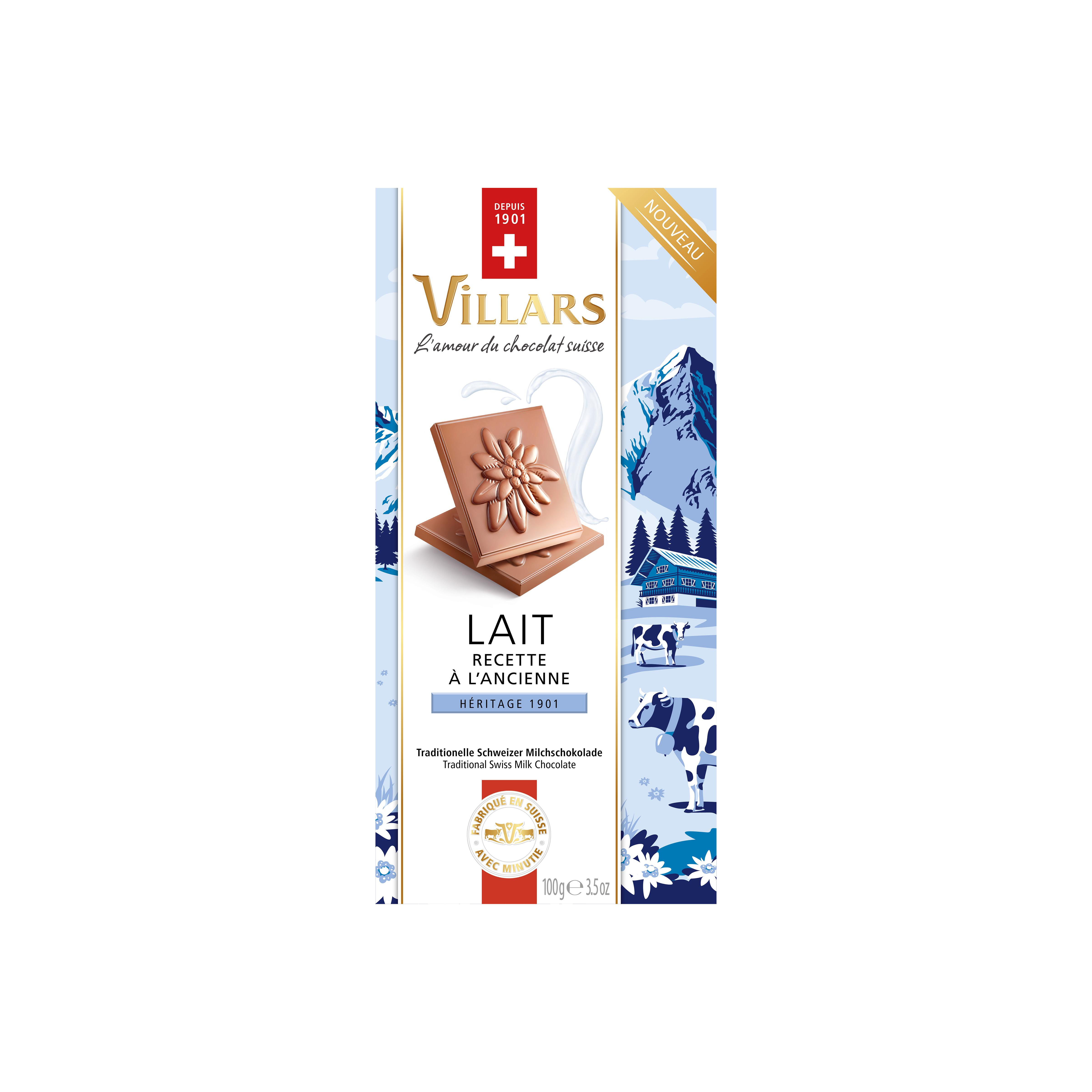 VILLARS Tablette de chocolat au lait recette à l'ancienne 100g