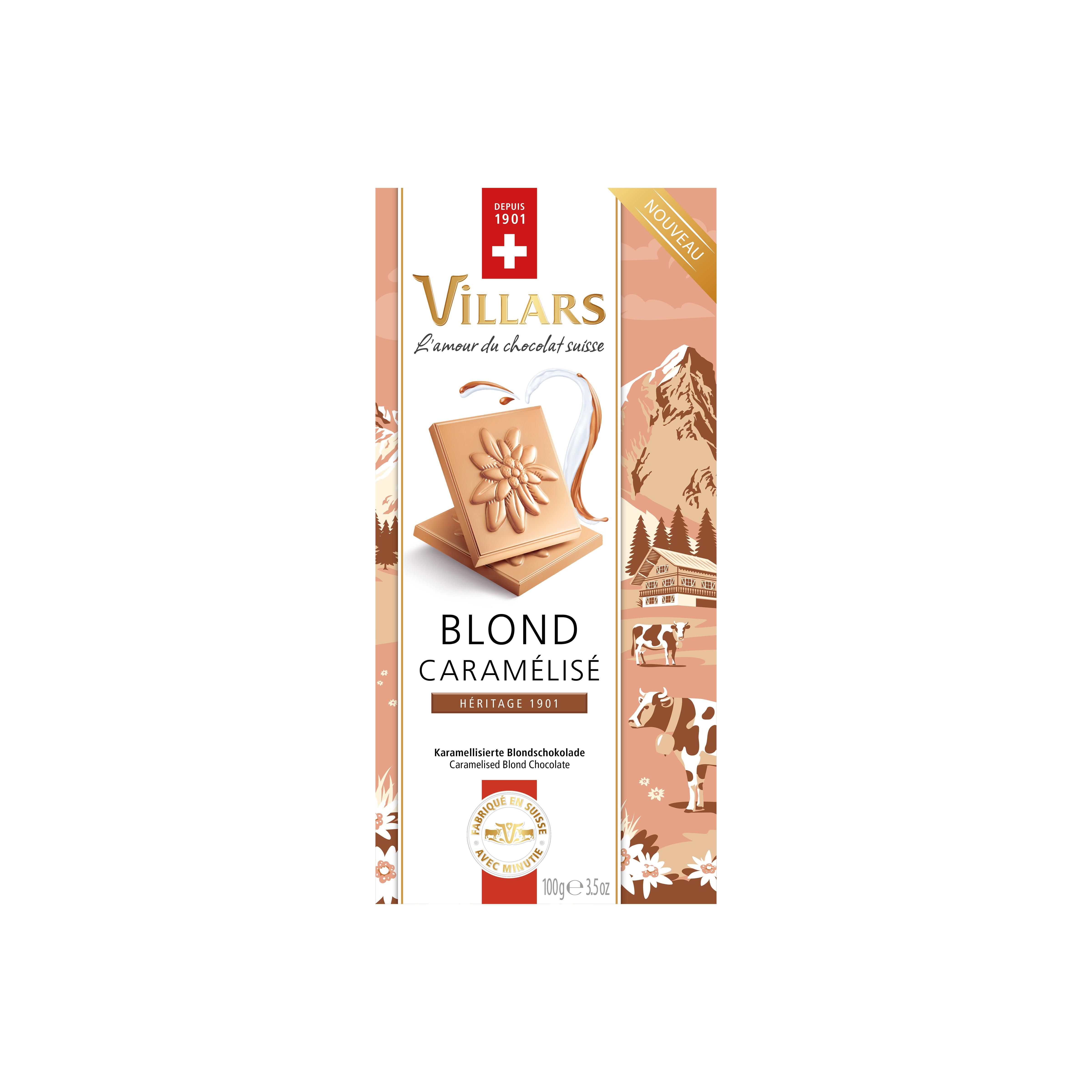 VILLARS Tablette de chocolat blanc au lait caramélisé 100g