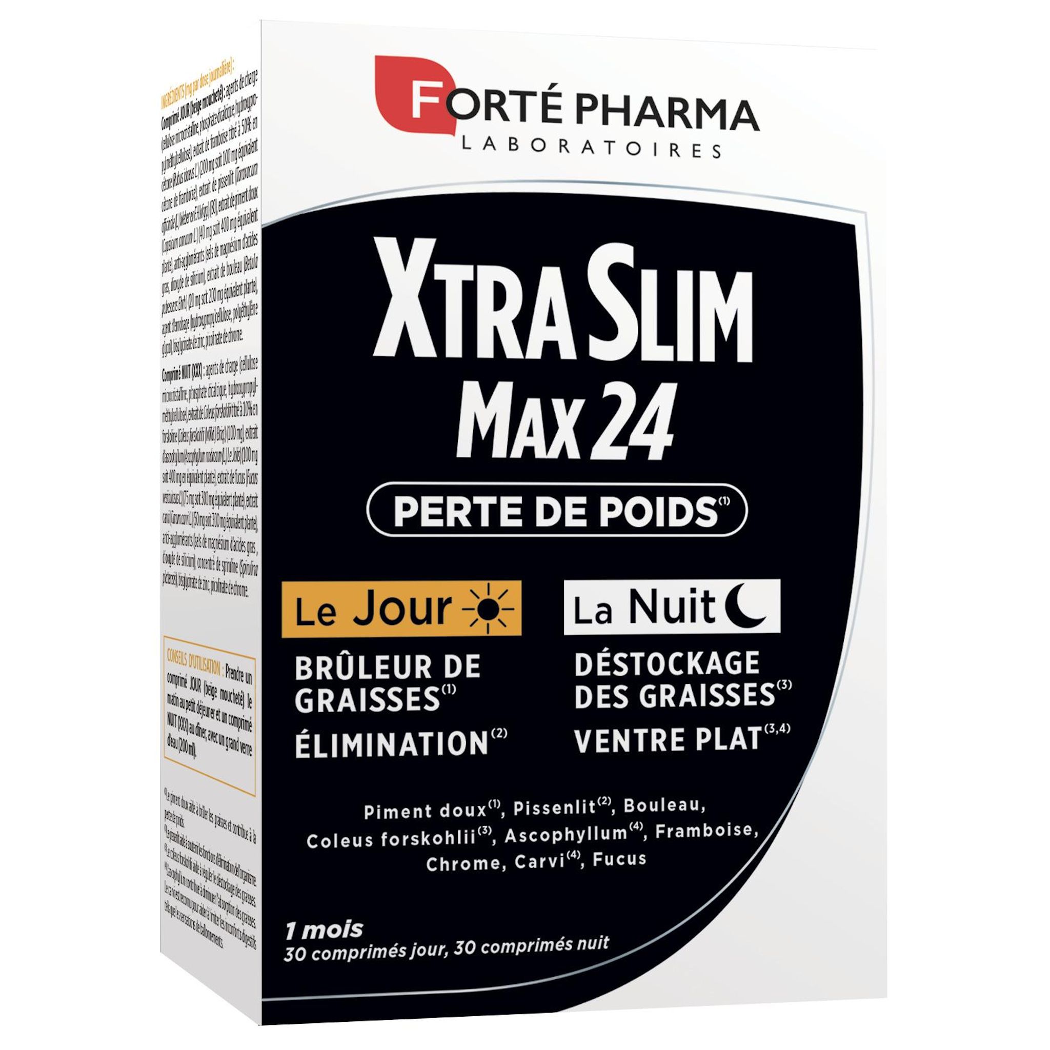 FORTE PHARMA Xtraslim max 24 complément alimentaire perte de poids jour et nuit 30 comprimés jour + 30 comprimés nuit