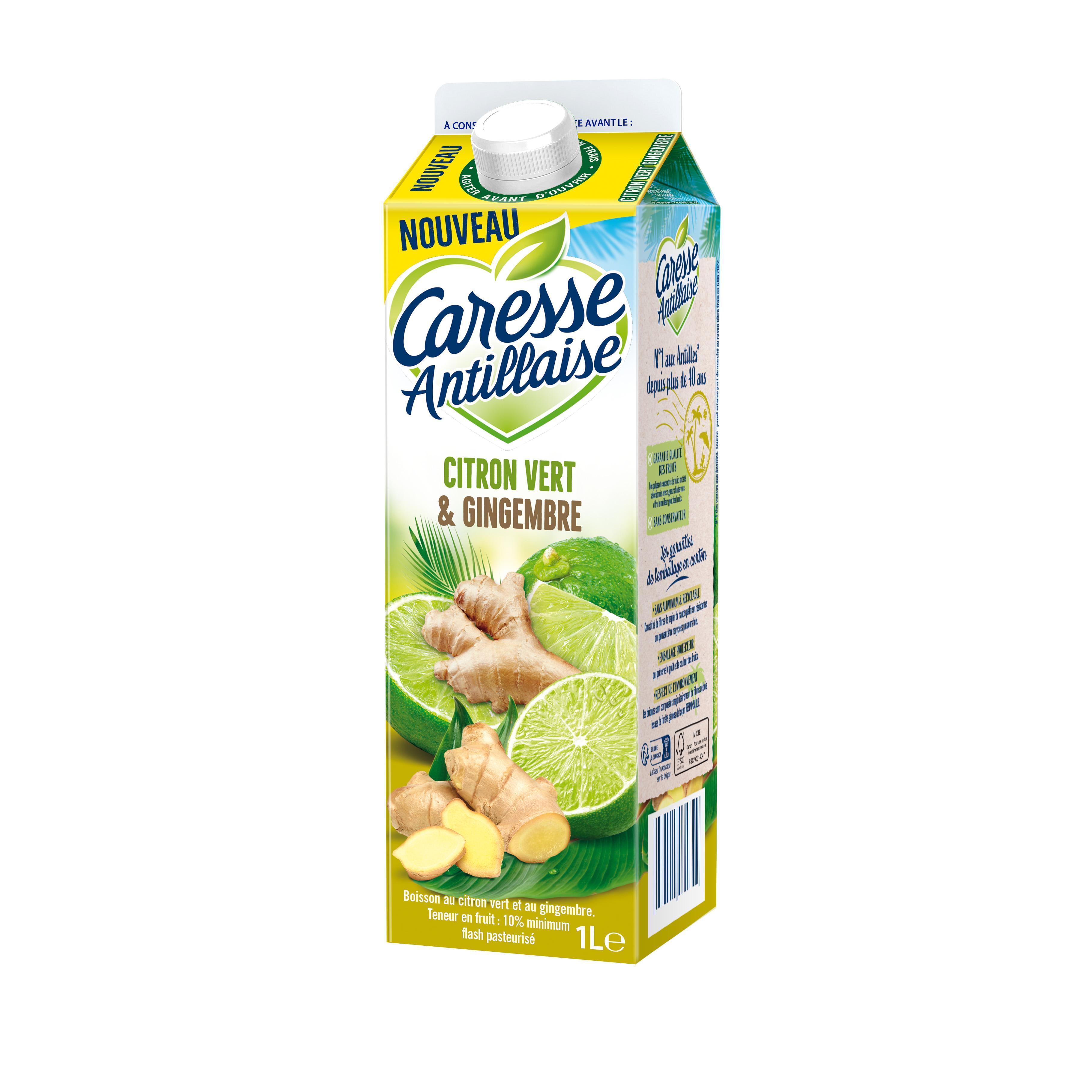 CARESSE ANTILLAISE Boisson au jus de citron vert et gingembre 1l
