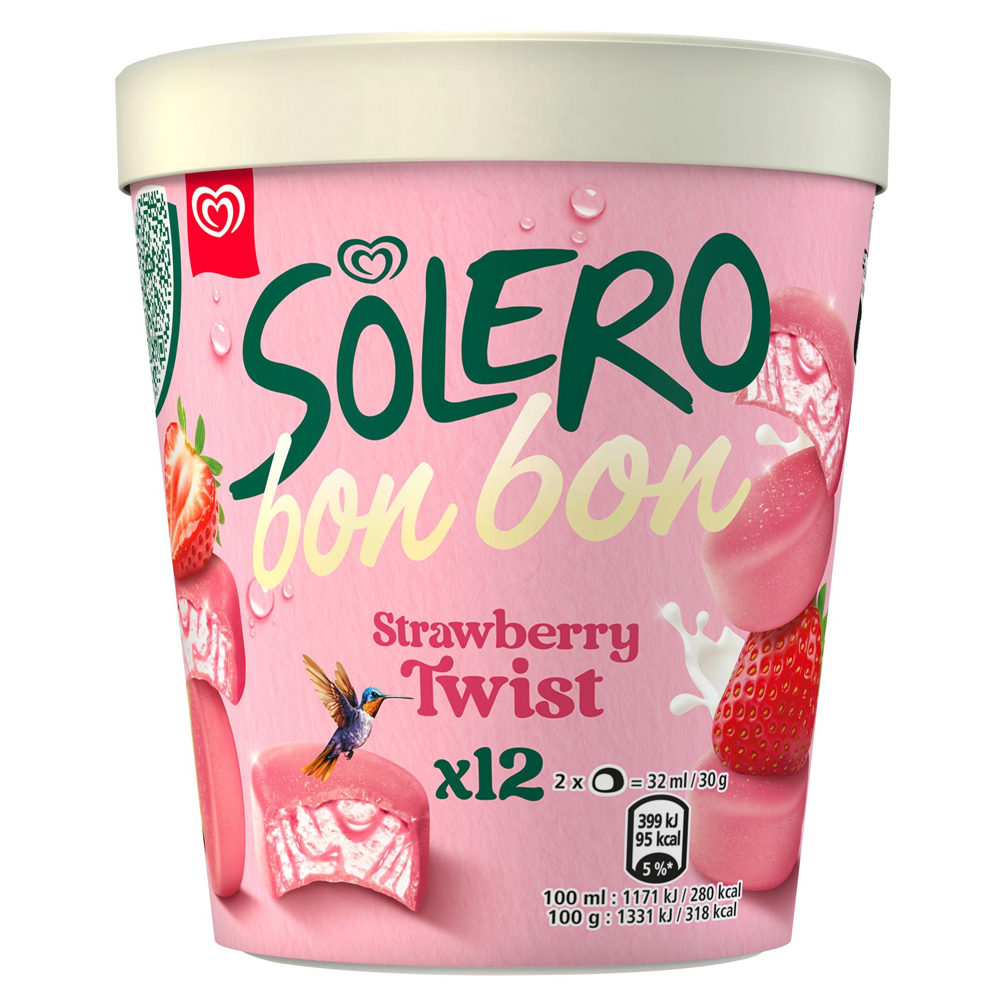 SOLERO Bonbon fraise 12 pièces 180g
