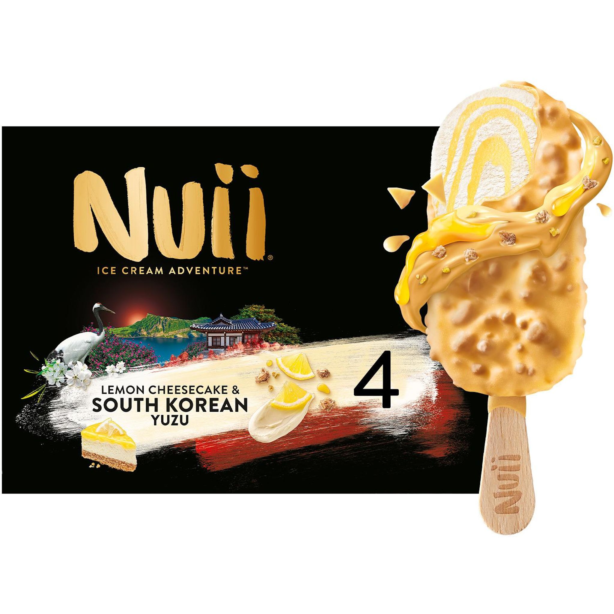 NUII Bâtonnets glacés lemon cheesecake chocolat blanc yuzu 4 pièces 280g