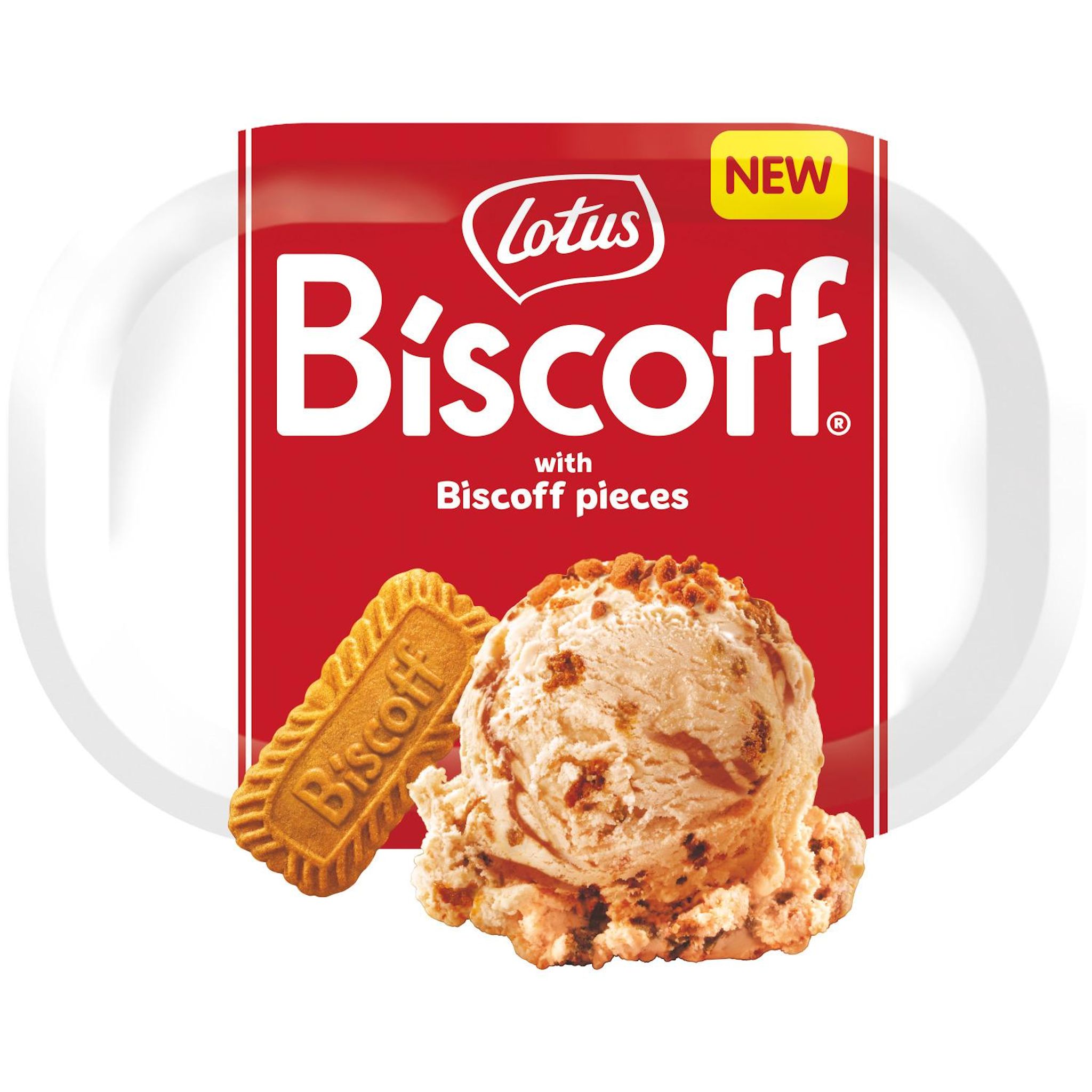 LOTUS Crème glacée caramel avec éclats de biscuits biscoff et marbrage de pâte à tartiner biscoff 519g