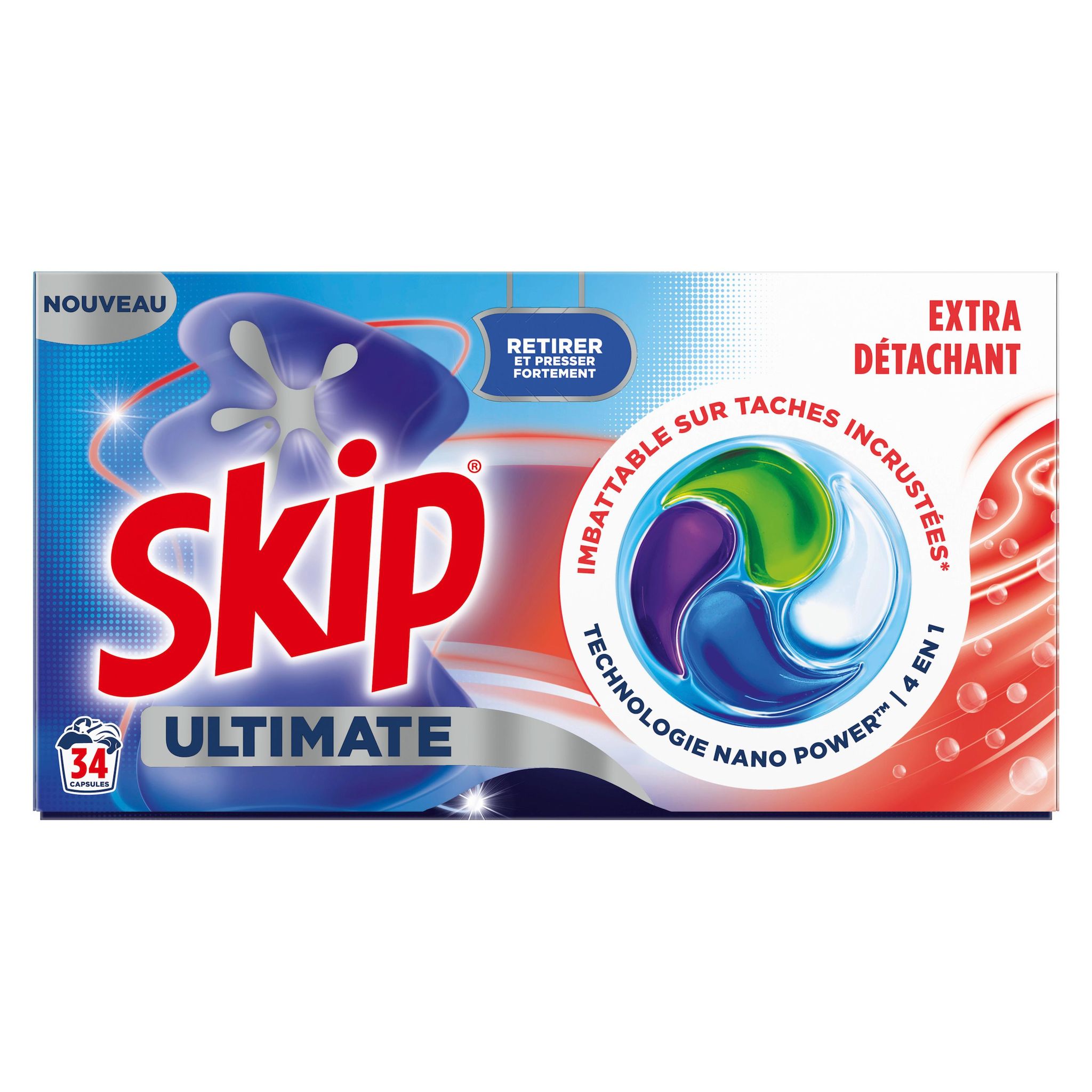 SKIP Lessive capsules extra détergent 34 doses