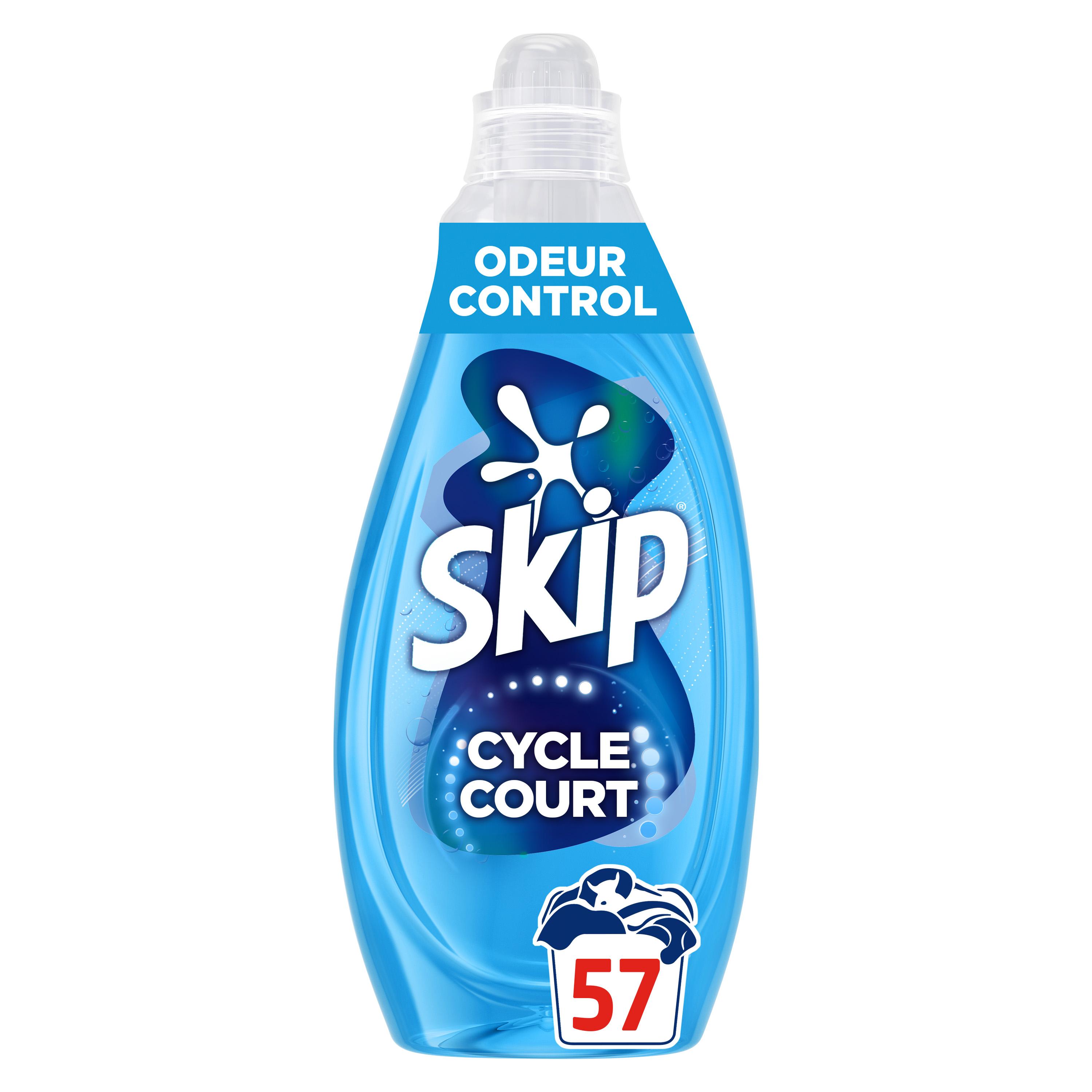 SKIP Lessive Liquide Mon Cycle Court Parfait Odeur Control 57 Lavages 2,166l