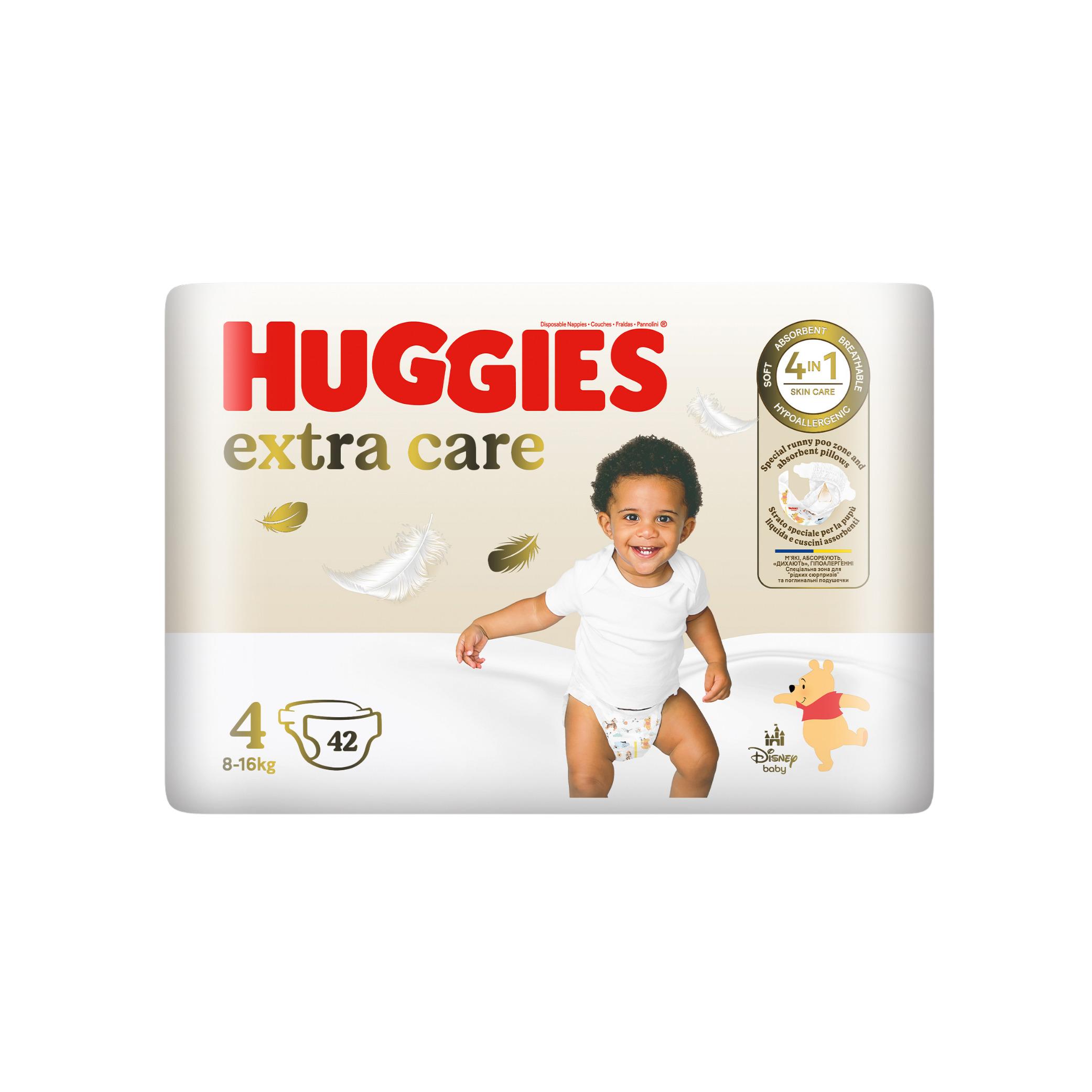 HUGGIES Extra care couches taille 4 (8-16kg) 42 couches