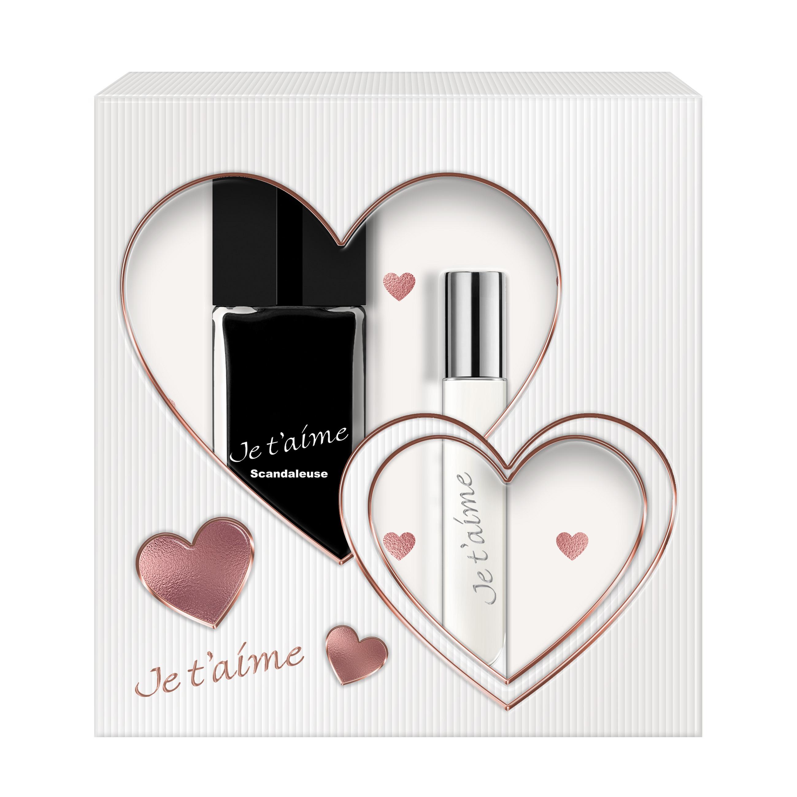 JE T'AIME Coffret scandaleuse 1 eau de parfum 100ml +1 vapo sac 10ml 1 coffret de 2 produits