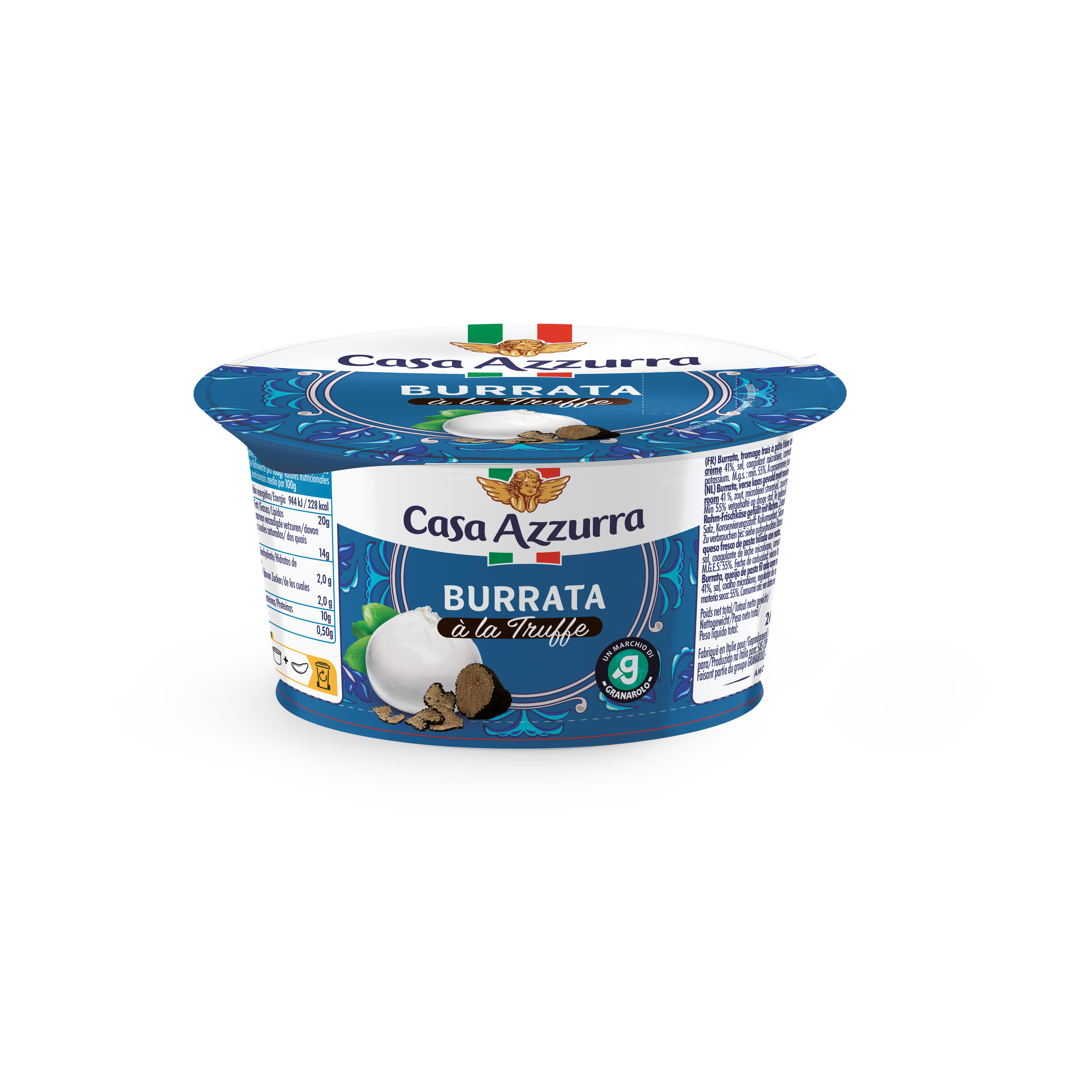 Voir la diapositive 2 : CASA AZZURRA Burrata à la truffe 125g