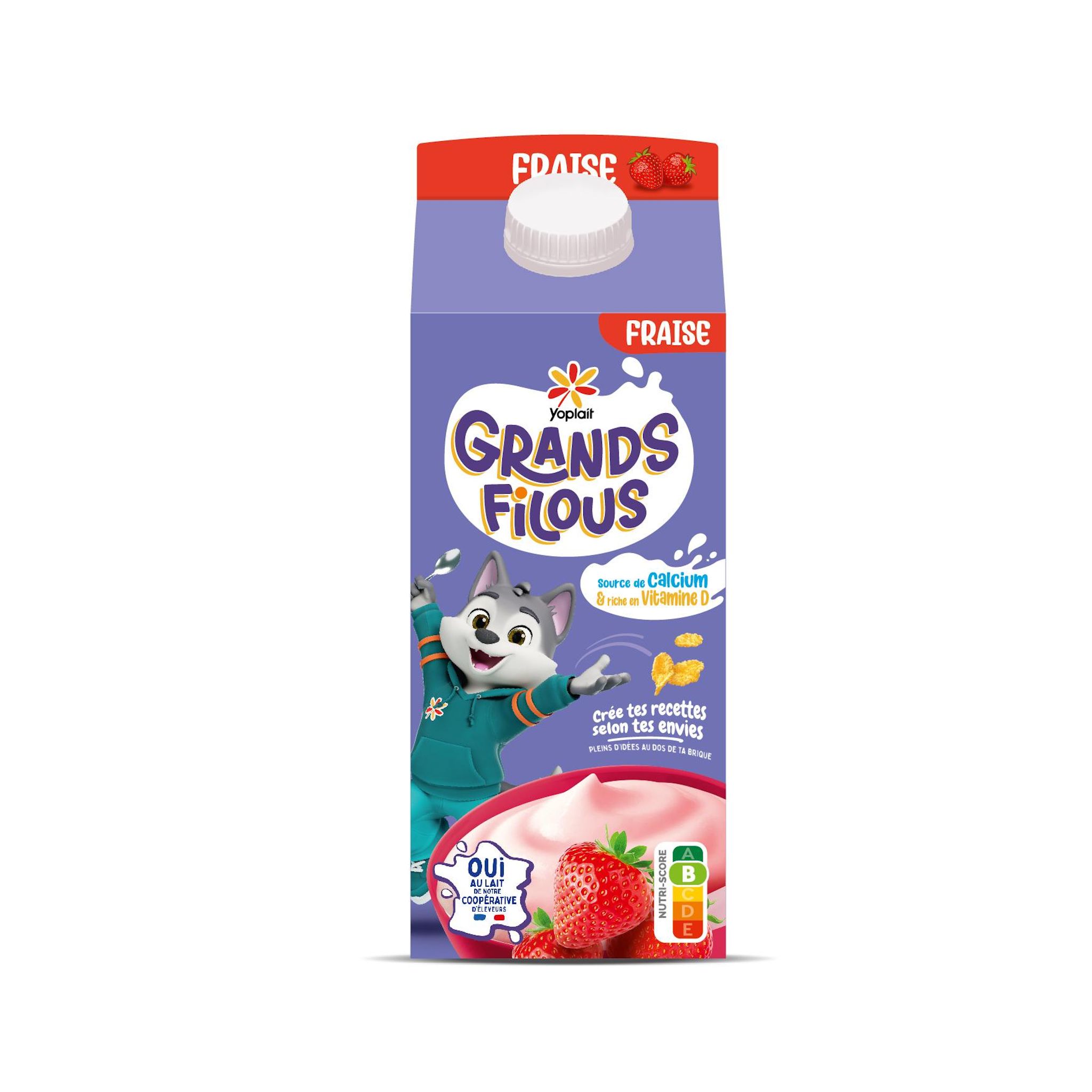 GRANDS FILOUS Yaourt brassé à la fraise 750g