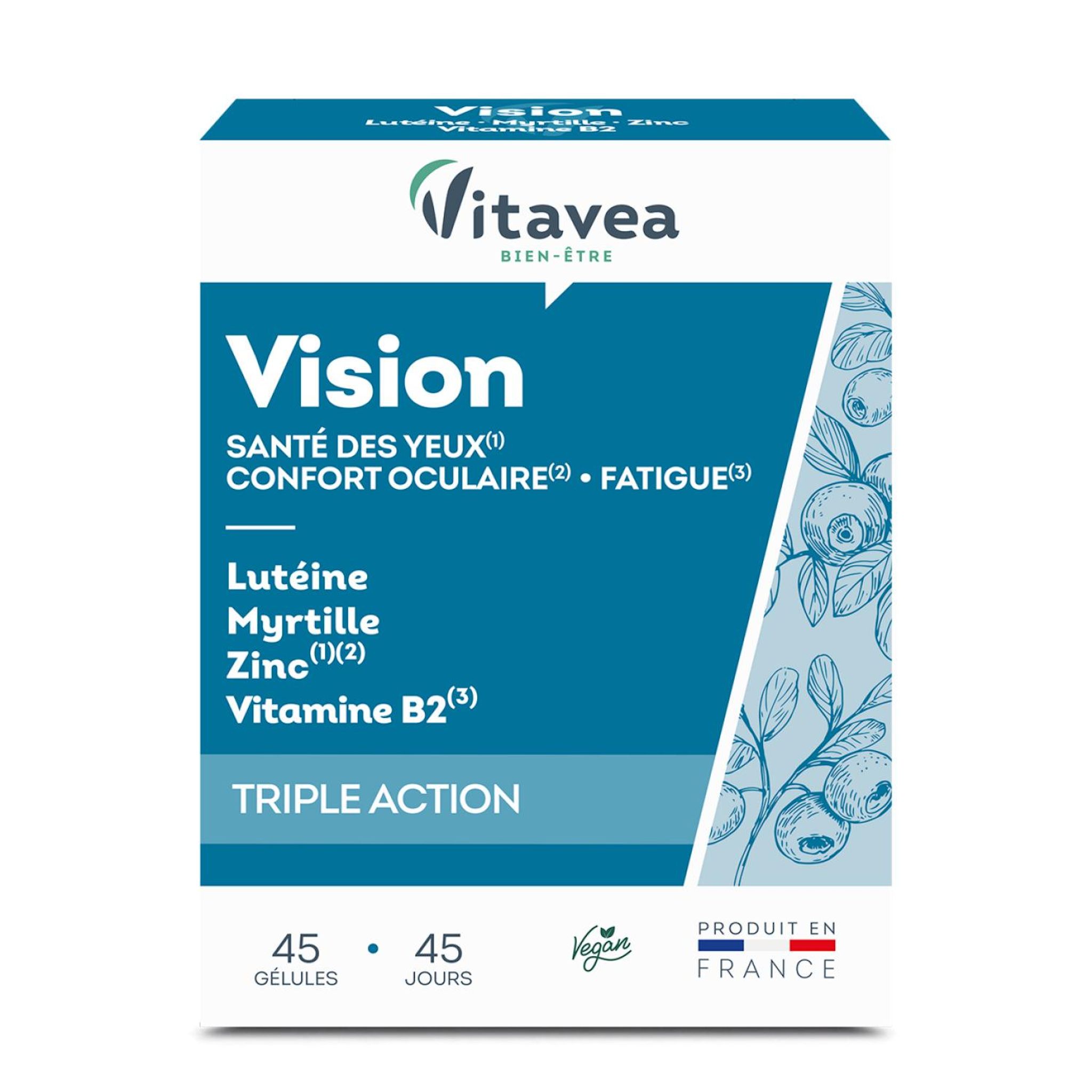 VITAVEA Complément alimentaire vision triple action 45 gélules 20g