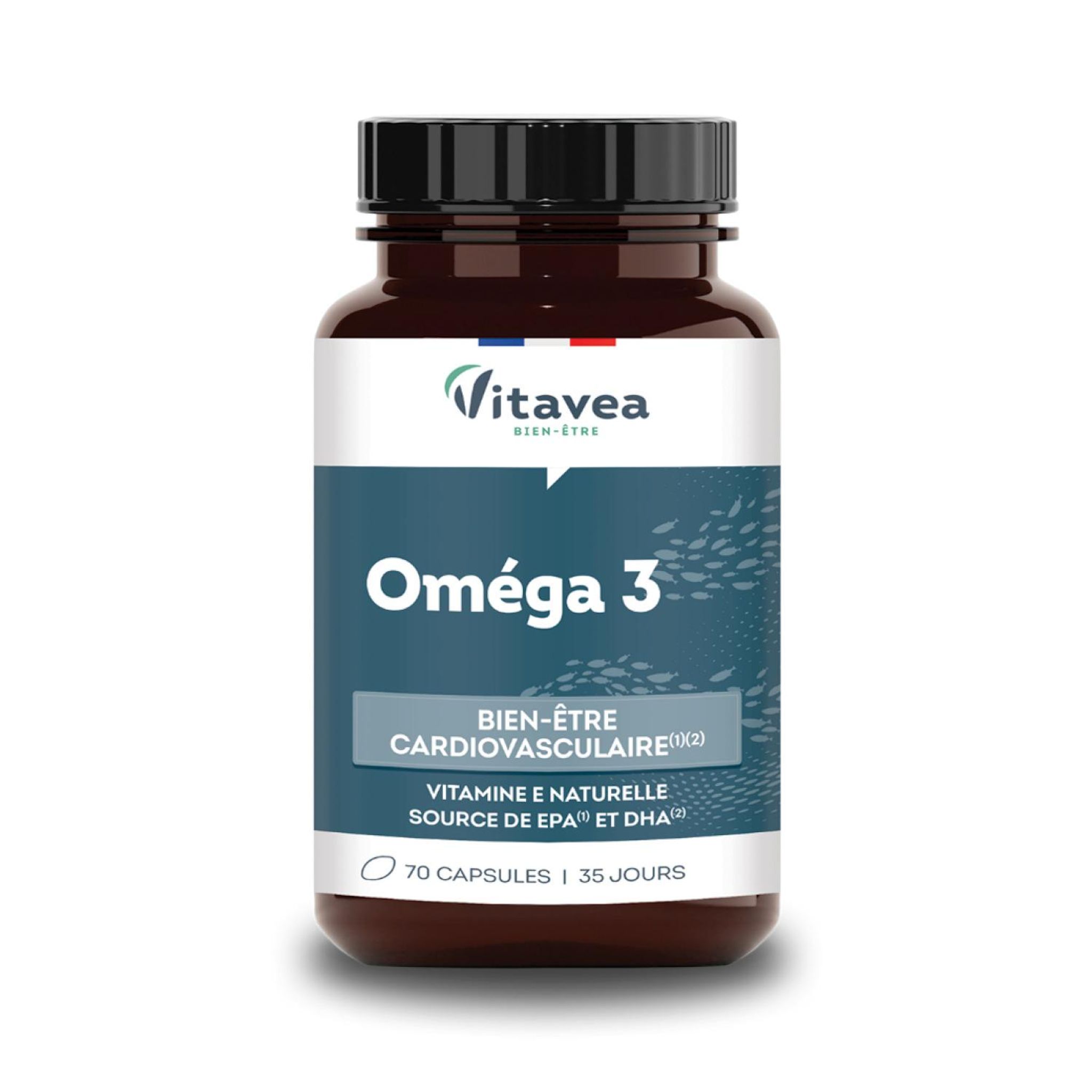 VITAVEA Complément alimentaire Oméga 3 Bien-être cardiovasculaire 70 capsules 39g