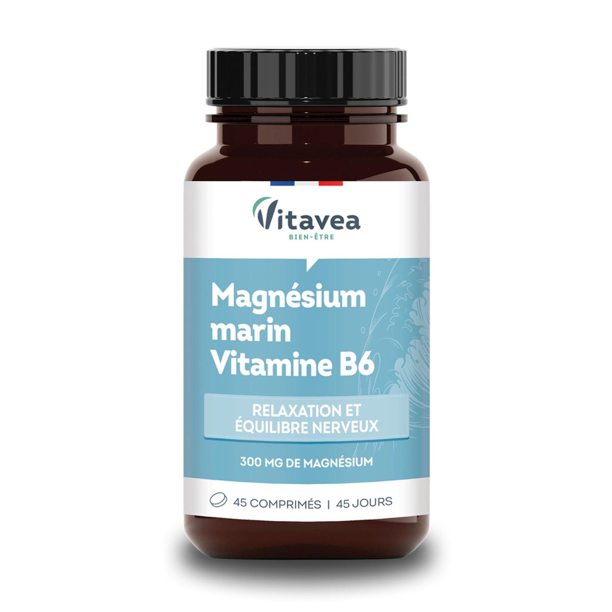 VITARMONYL Complément alimentaire Magnésium marin et Vitamine B6 relaxation et équilibre nerveux 45 comprimés 37g