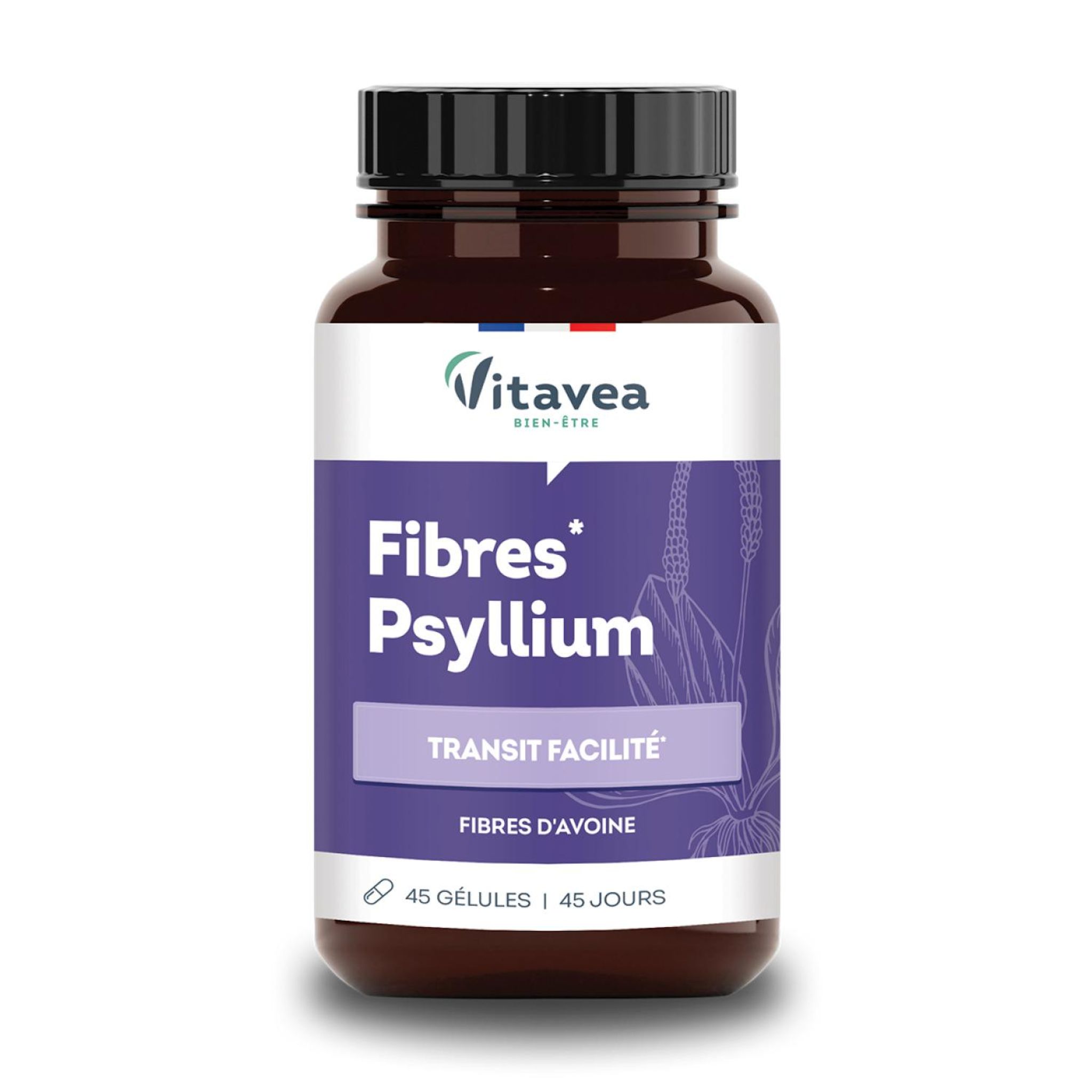 VITAVEA Complément alimentaire Fibres et Psyllium transit facilité 45 gélules 15g