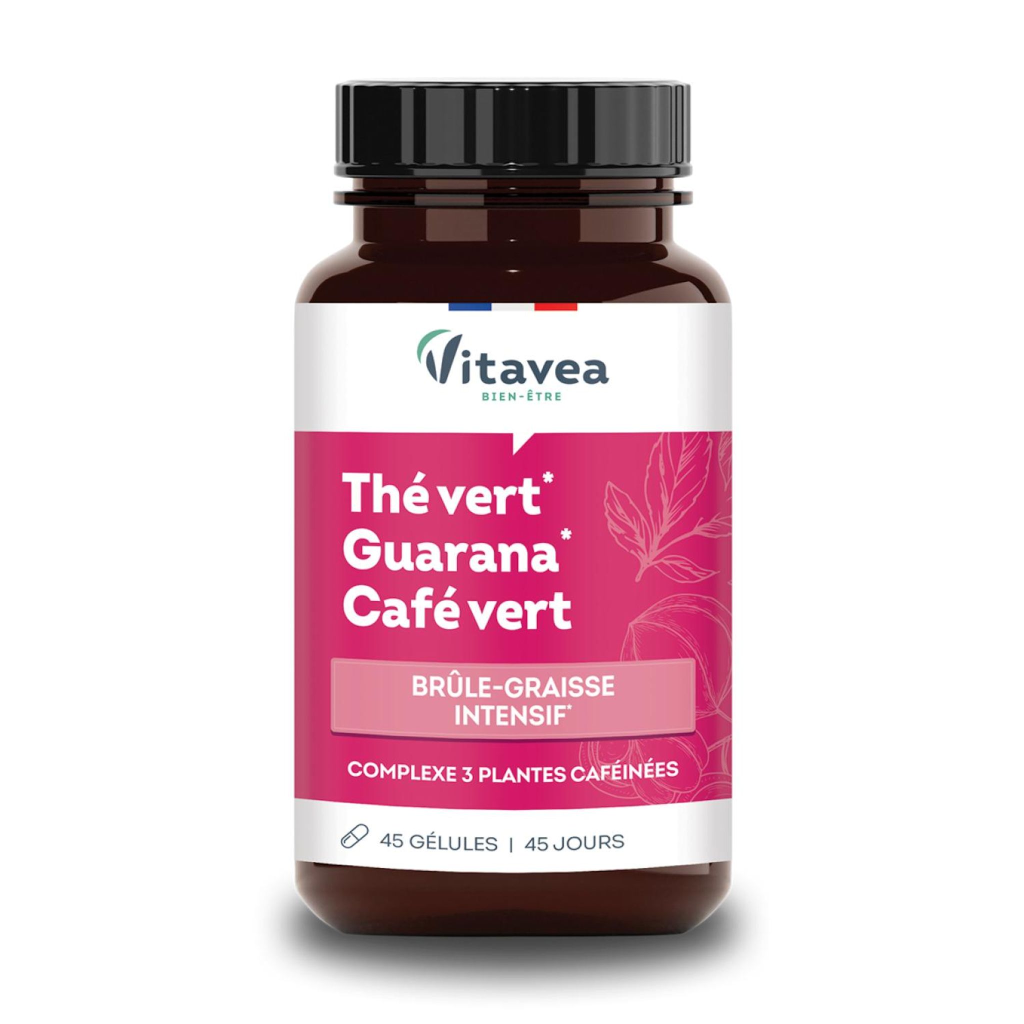 VITARMONYL Complément alimentaire Thé vert Guarana et Café vert brûle graisse intensif 45 gélules 14g