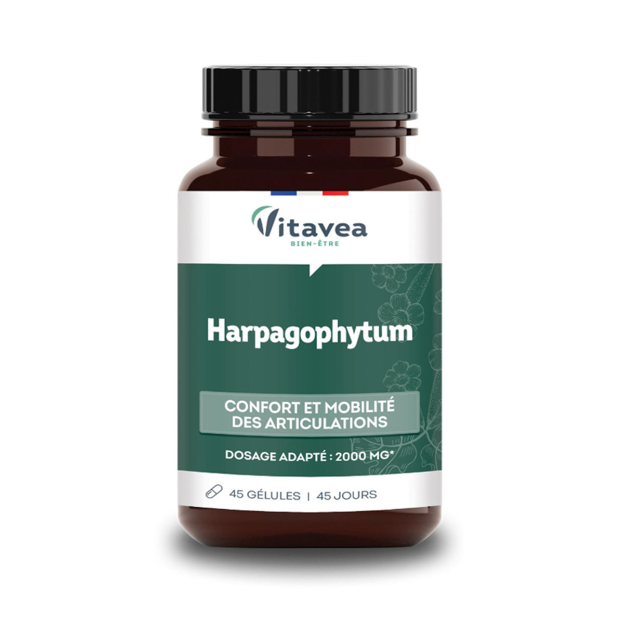 VITAVEA Compléments alimentaires Harpagophytum pour le confort et la mobilité des articulations 45 gélules 17g