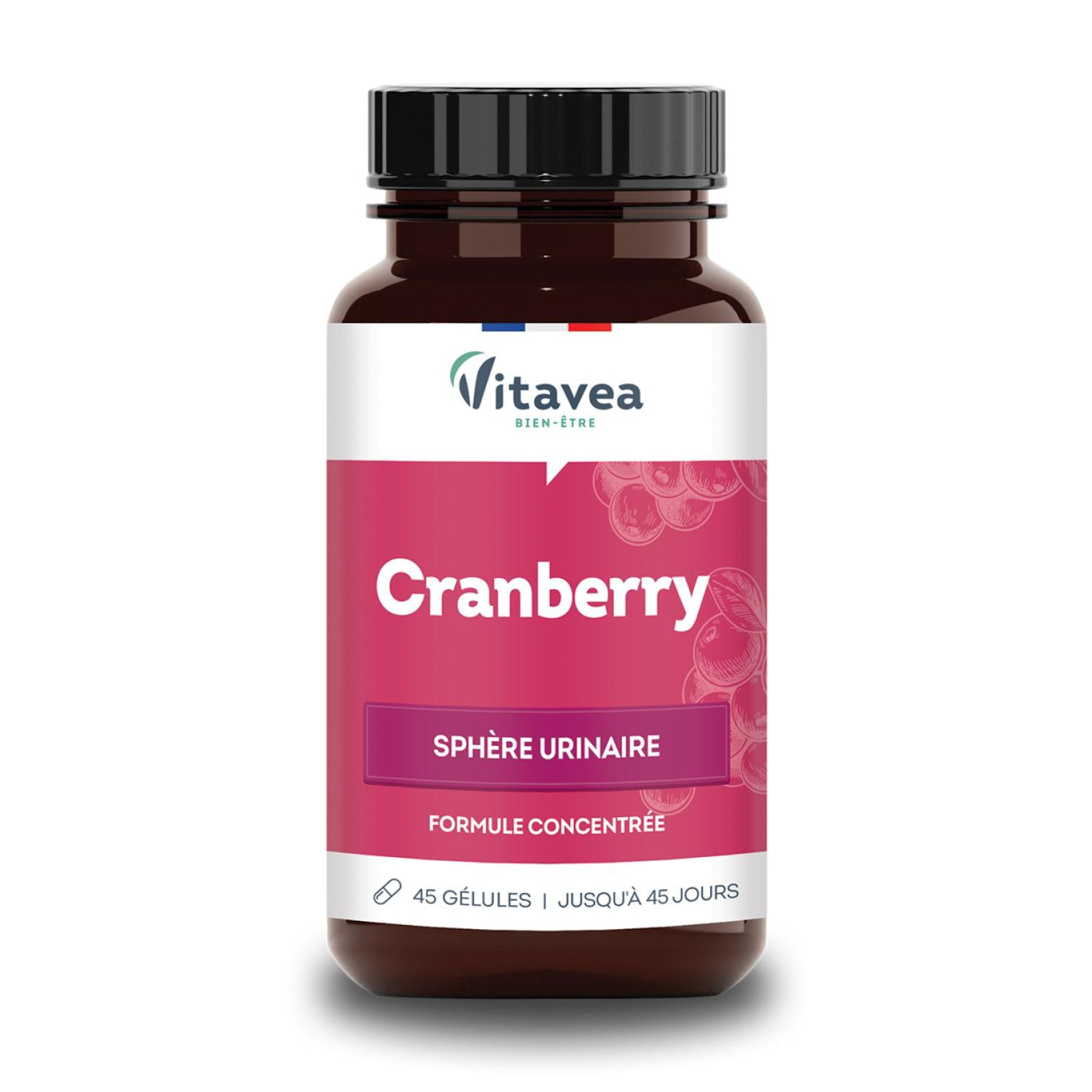 VITAVEA Compléments alimentaires Cranberry pour la sphère urinaire 45 gélules 22g