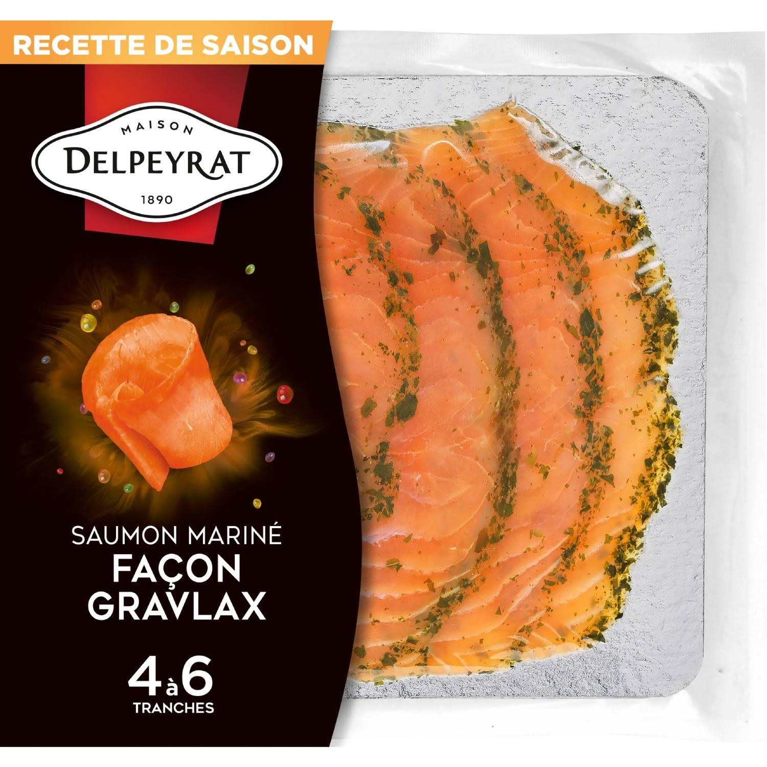 DELPEYRAT Saumon mariné façon gravlax de saison 4/6 tranches 100g