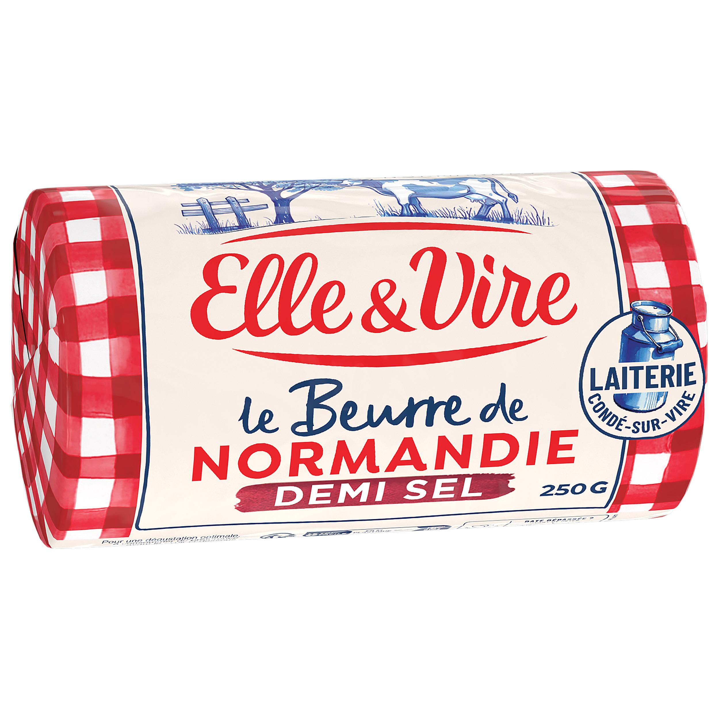 Voir la diapositive 2 : ELLE & VIRE Beurre de Normandie demi-sel 80%MG 250g