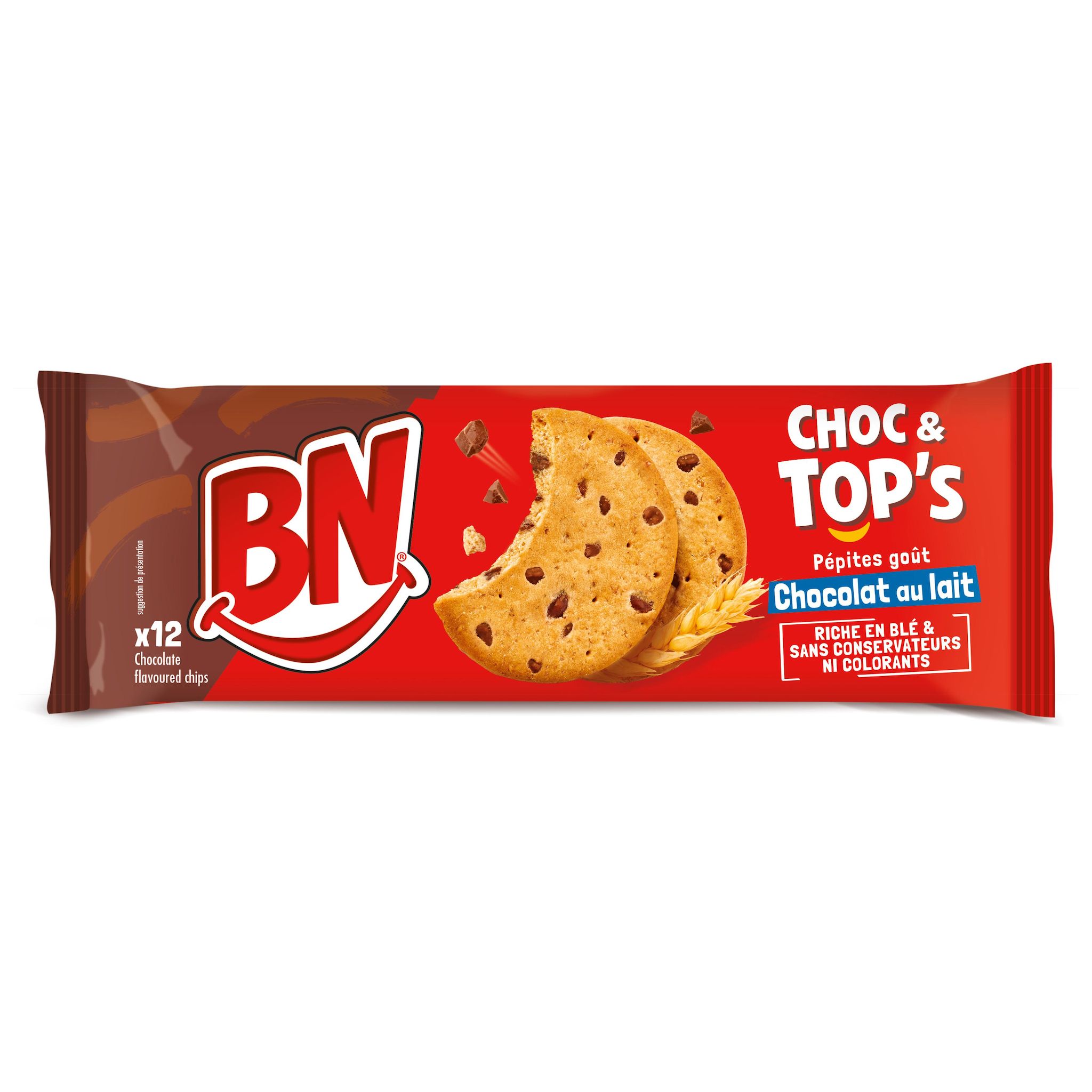 BN Biscuits sablés aux pépites de chocolat au lait 12 biscuits 178g