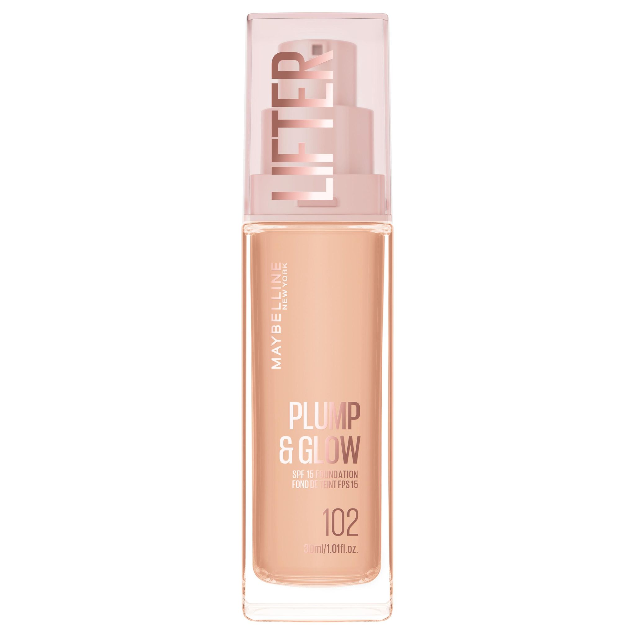 MAYBELLINE Lifter Plump&Glow Fond de teint liquide FPS15 102 30ml