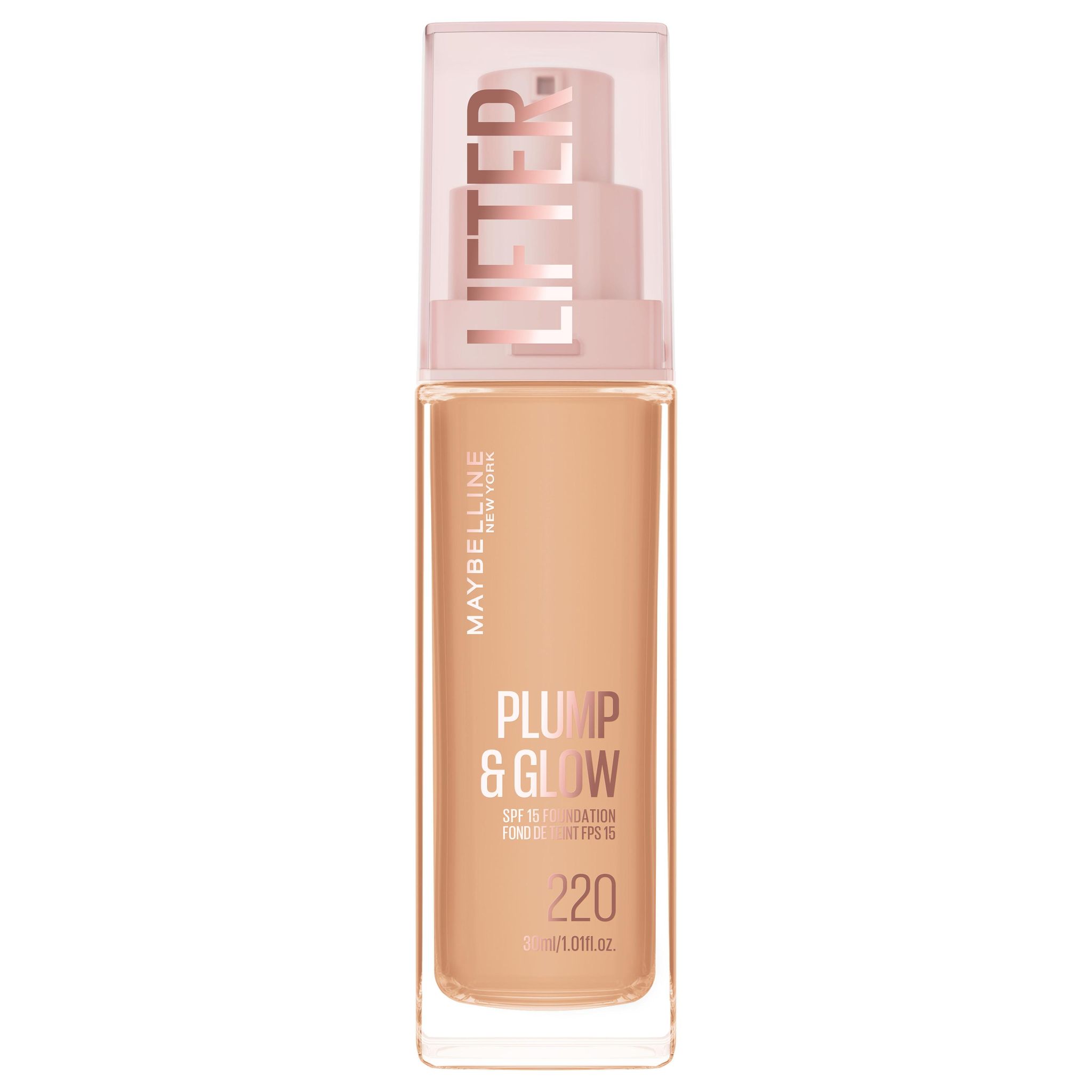 MAYBELLINE Lifter Plump&Glow Fond de teint liquide FPS15 220 30ml