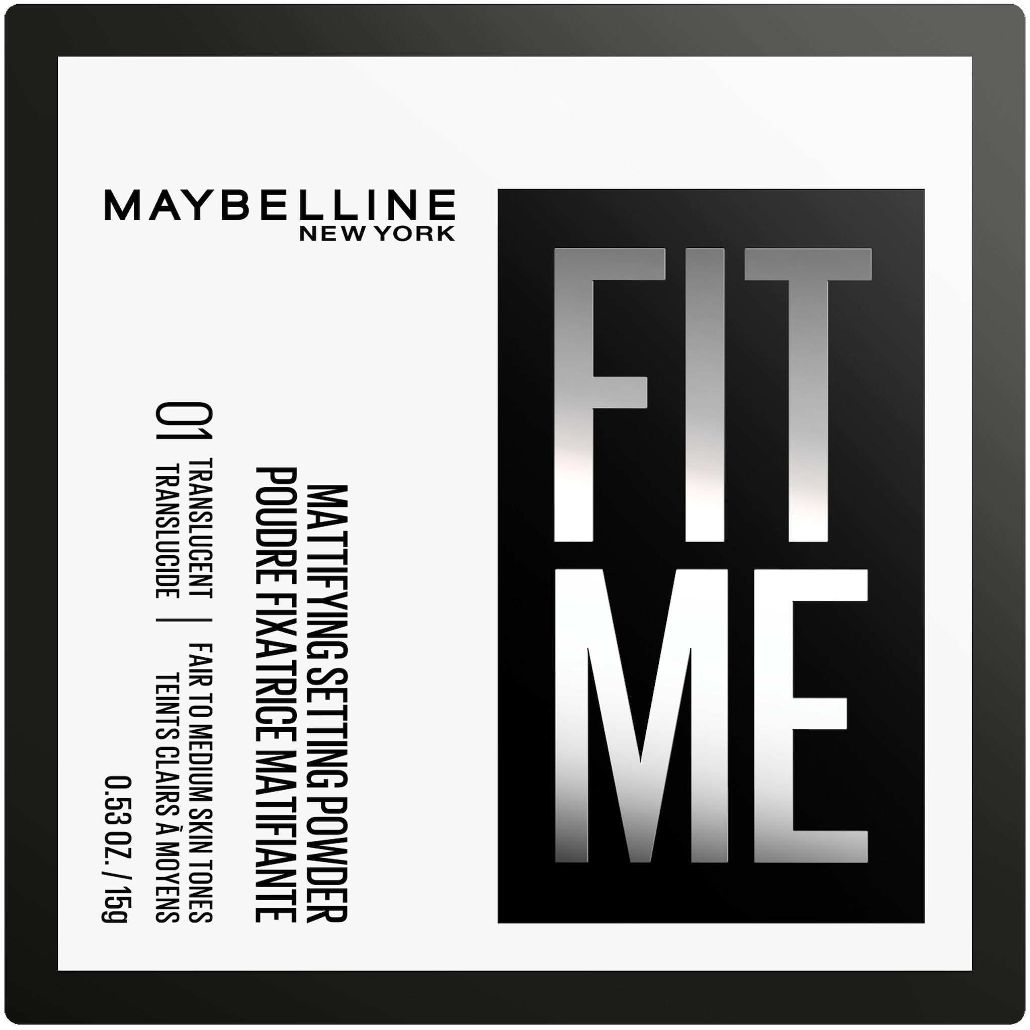 MAYBELLINE Fit Me Poudre fixatrice matifiante 01 translucide teints clairs à moyens 15g