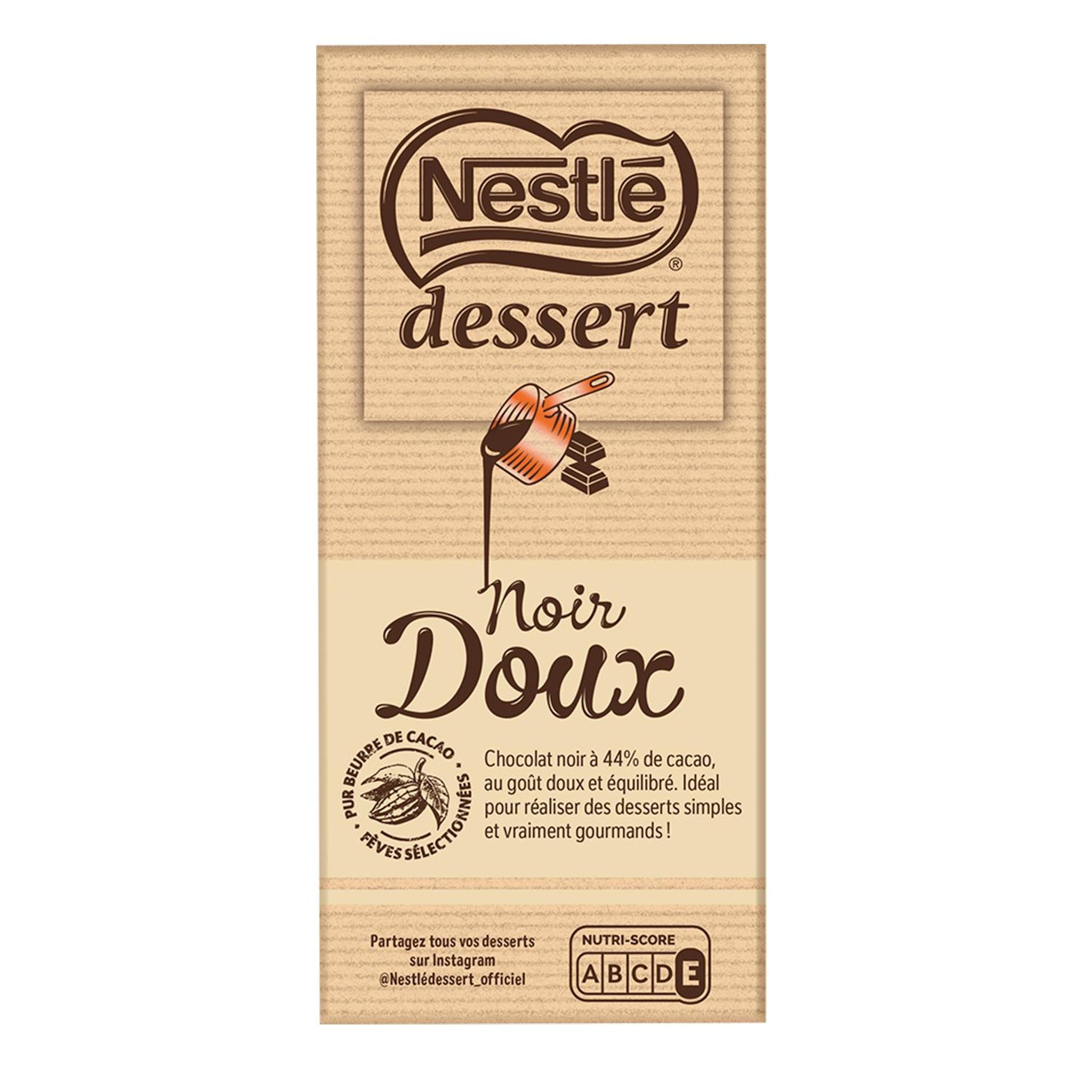 Voir la diapositive 2 : NESTLE DESSERT Tablette de chocolat noir doux 170g
