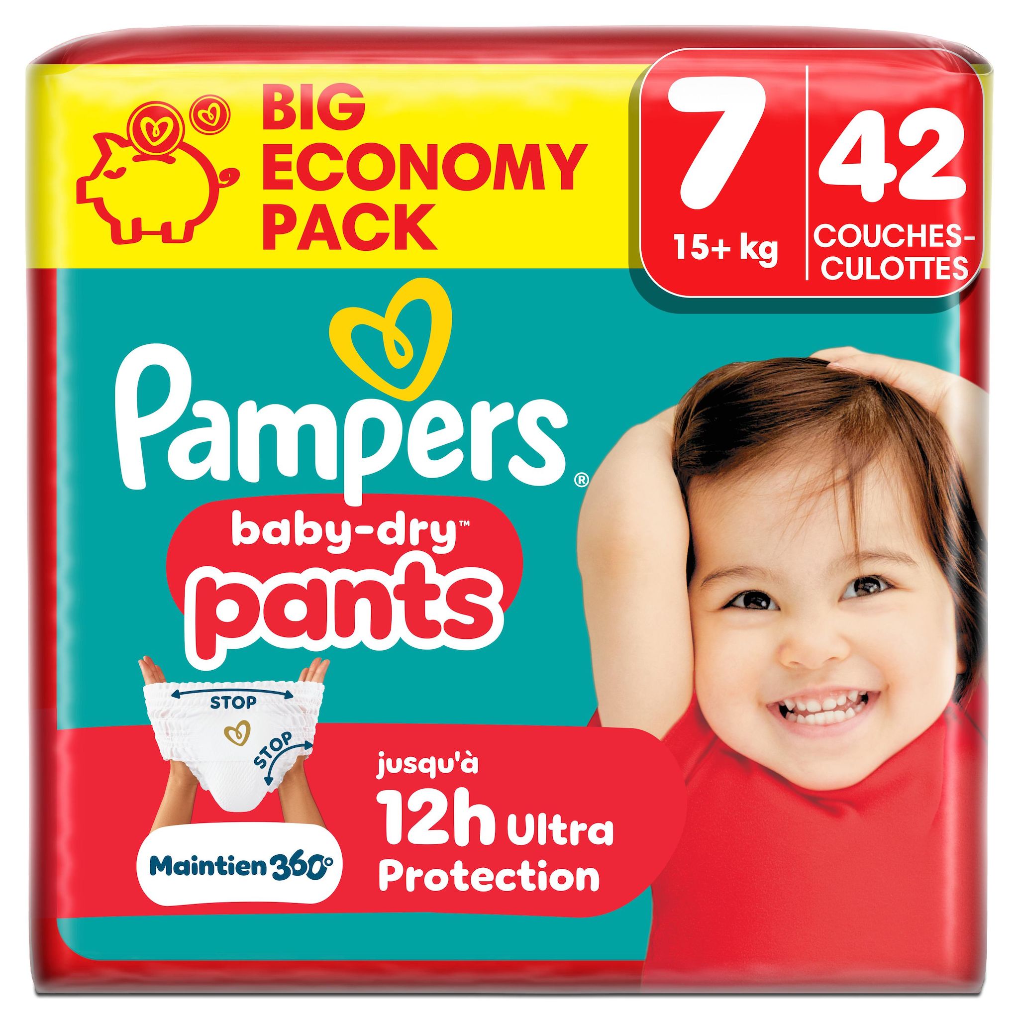 PAMPERS Baby Dry couches-culottes taille 7 (15kg+) 42 couches-culottes