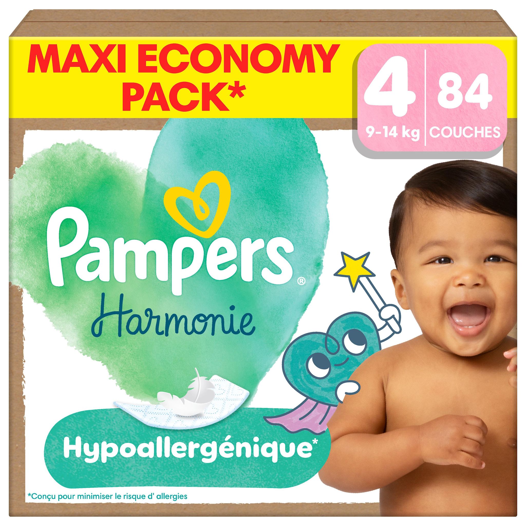 PAMPERS Harmonie couches taille 4 (9-14kg) 84 couches