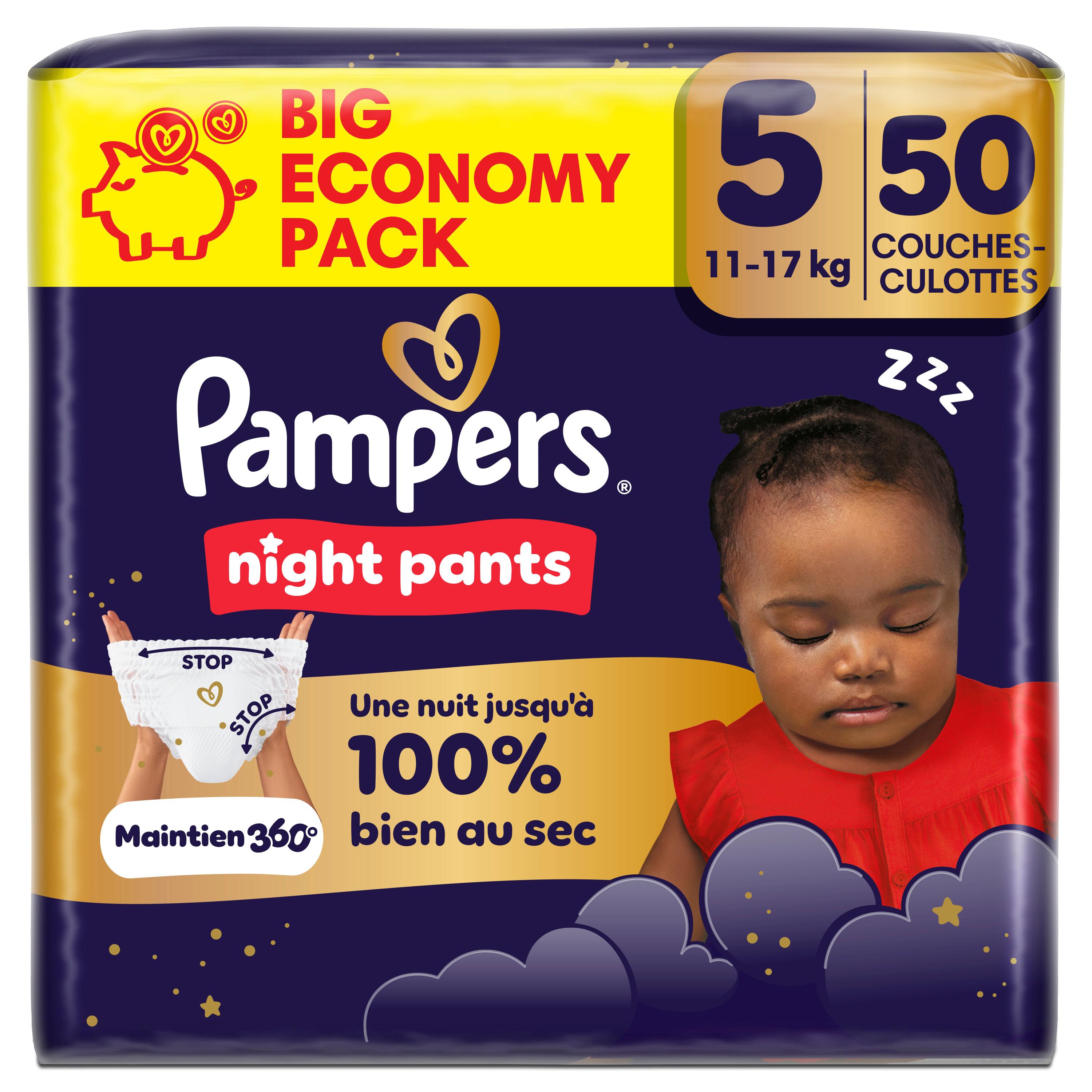 PAMPERS Couches-culottes nuit taille 5 (11-17kg) 50 couches-culottes