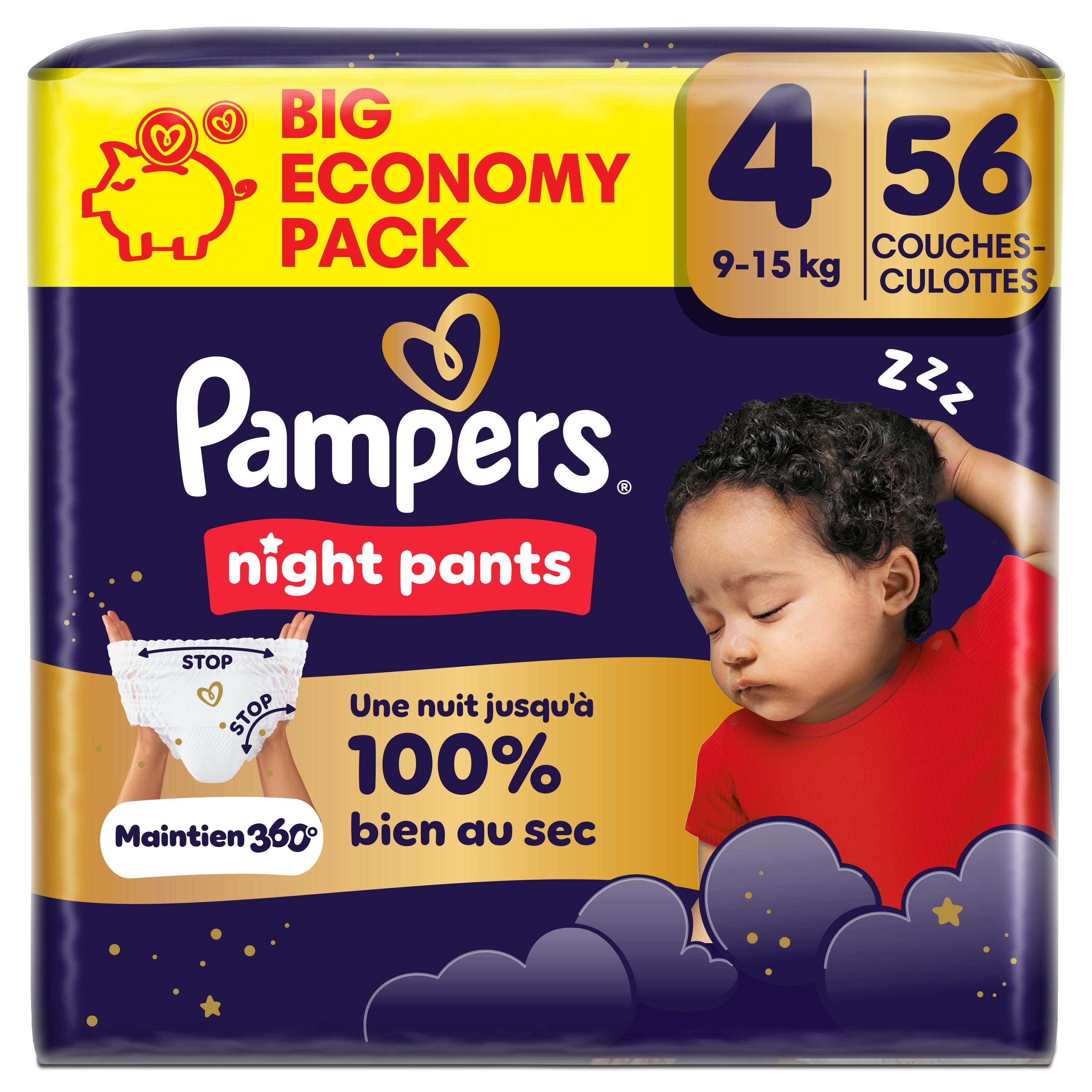 PAMPERS Couches-culottes nuit taille 4 (9-15kg) 56 couches-culottes