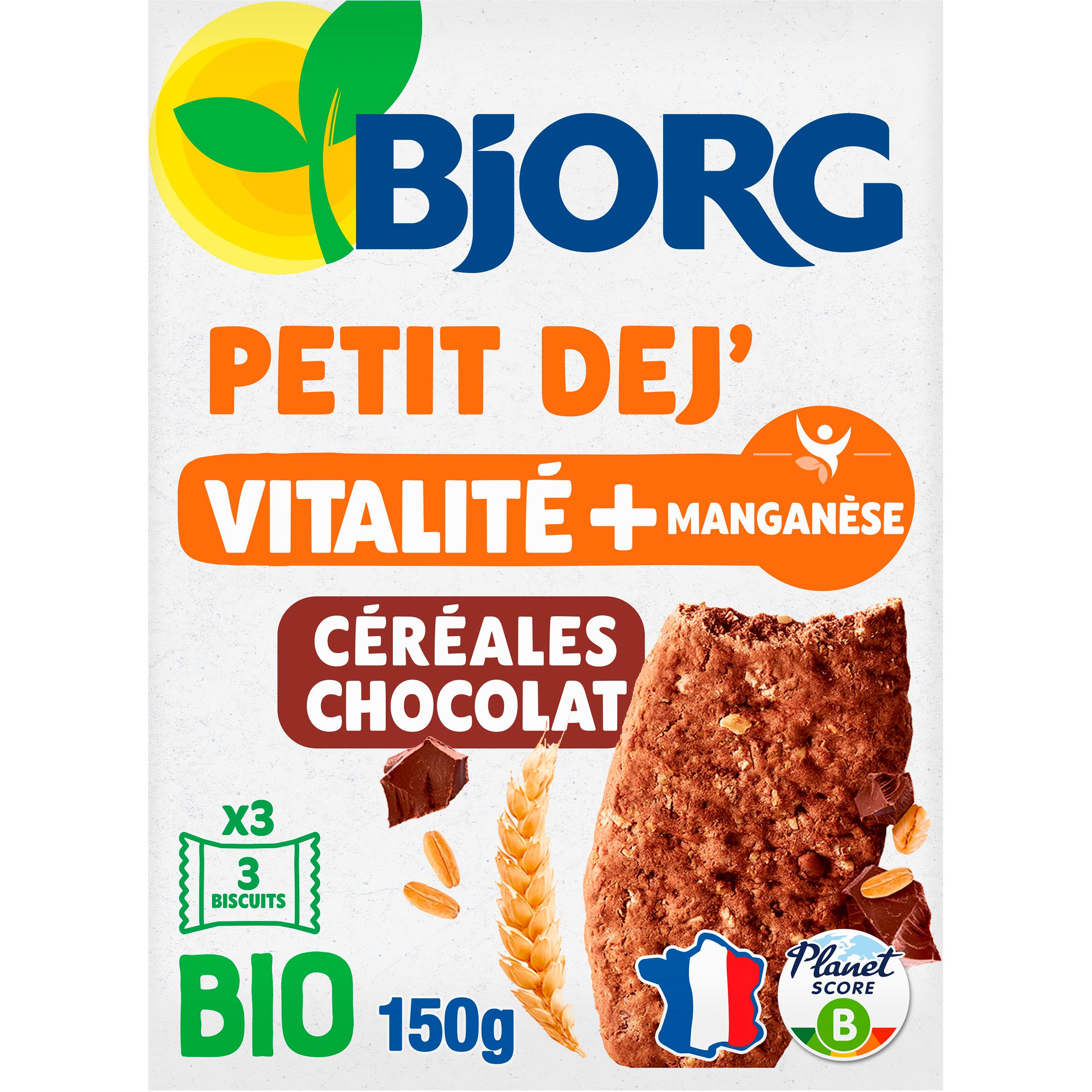 BJORG Biscuits bio aux céréales avec pépites de chocolat 150g