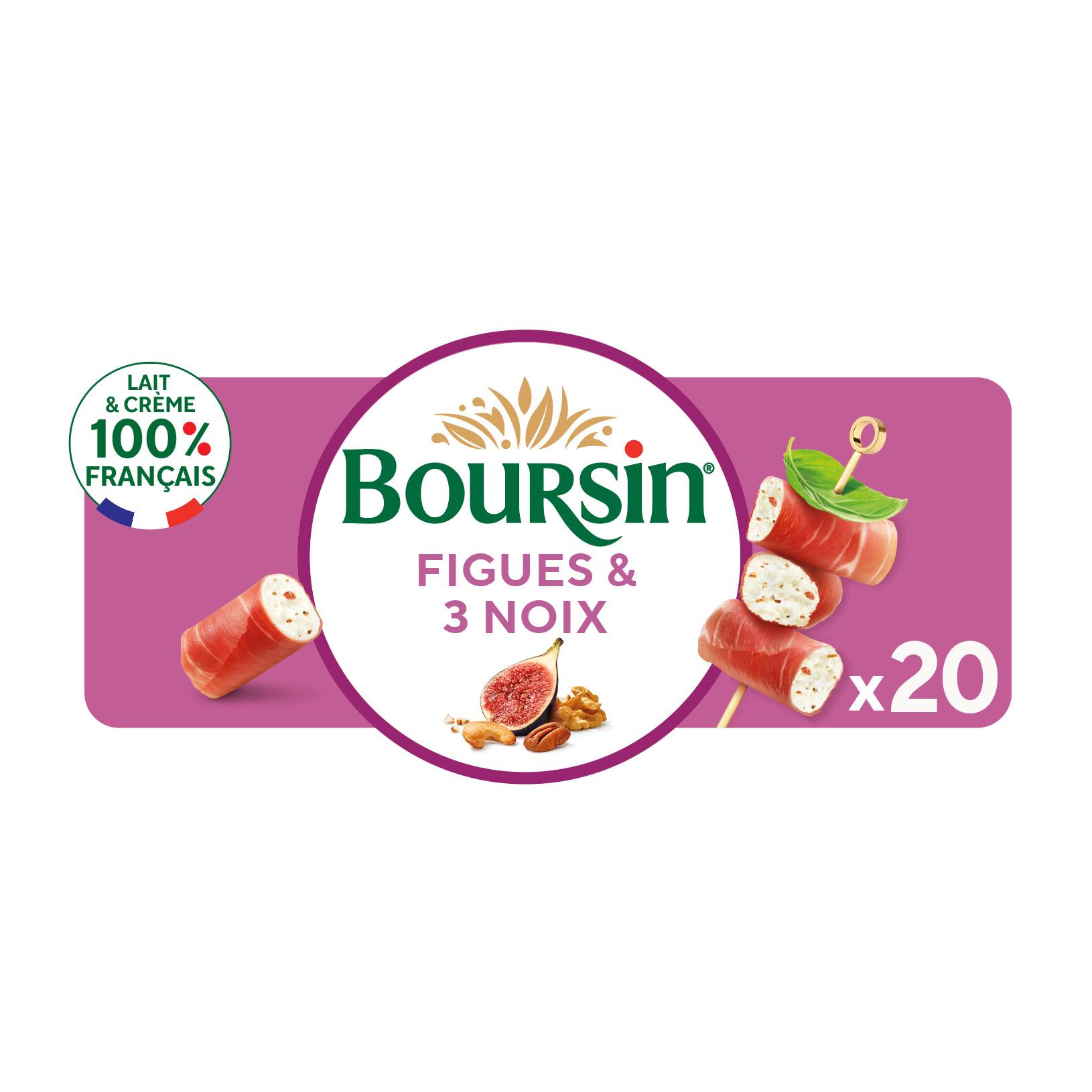 BOURSIN Roulés de fromage figues et noix 20 portions 100g