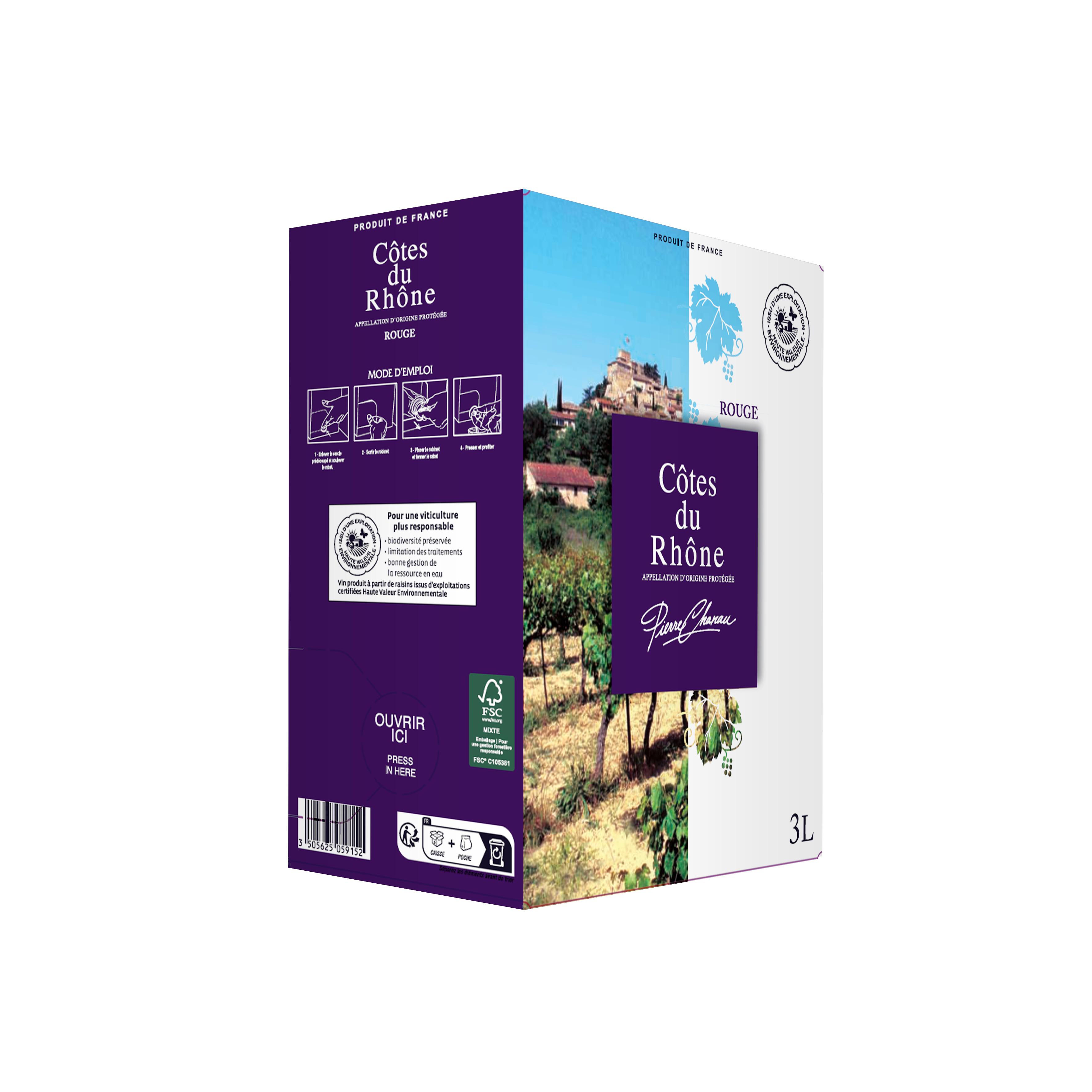 PIERRE CHANAU AOC Côtes du Rhône rouge BIB 3l