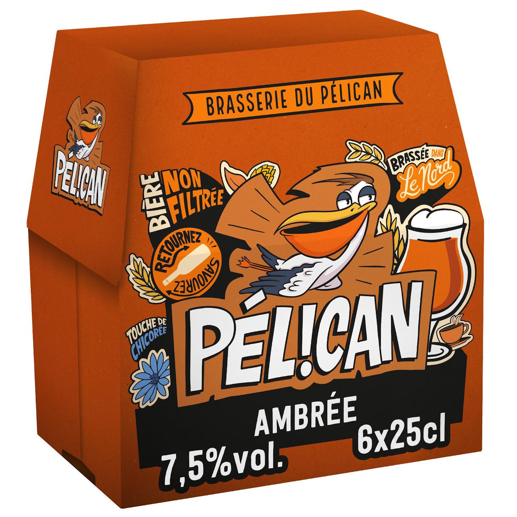 PELICAN Bière ambrée non filtrée 7,5% 6x25cl