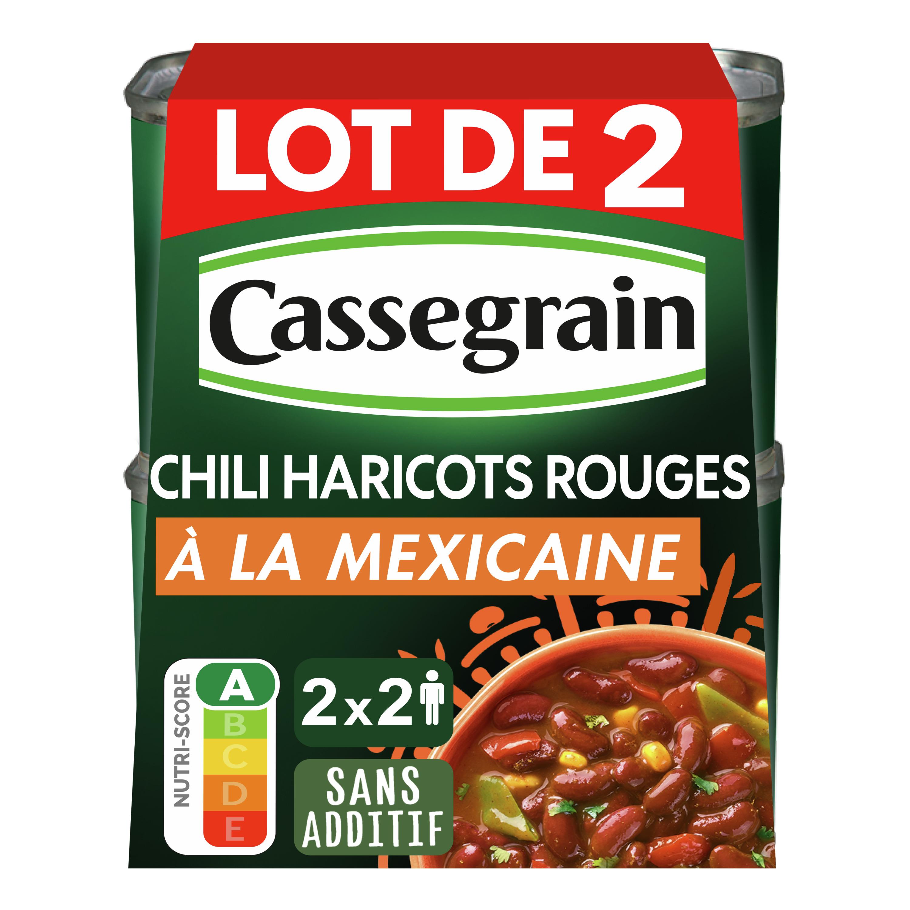 CASSEGRAIN Chili de haricots rouges à la mexicaine 2x2 portions 2x430g