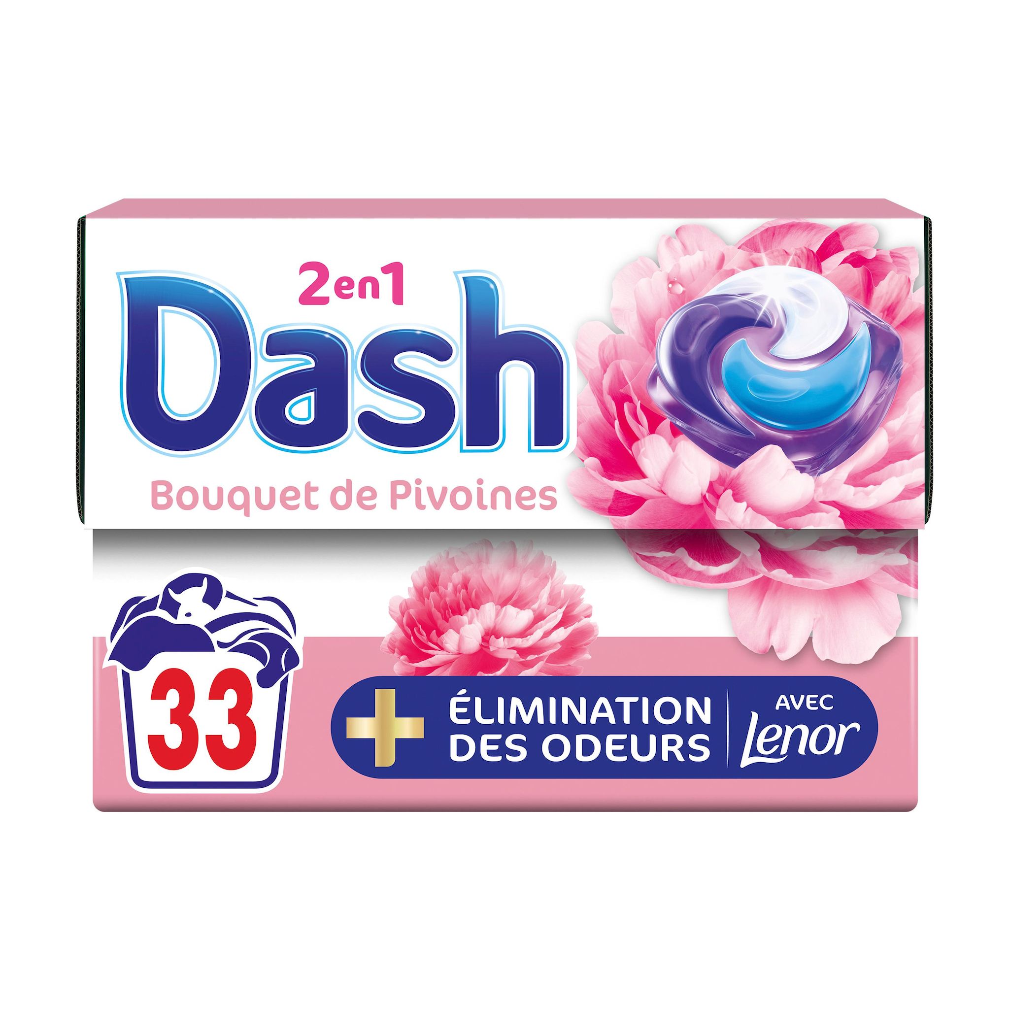 DASH All-in-1 Pods lessive capsules bouquet de pivoines 33 doses